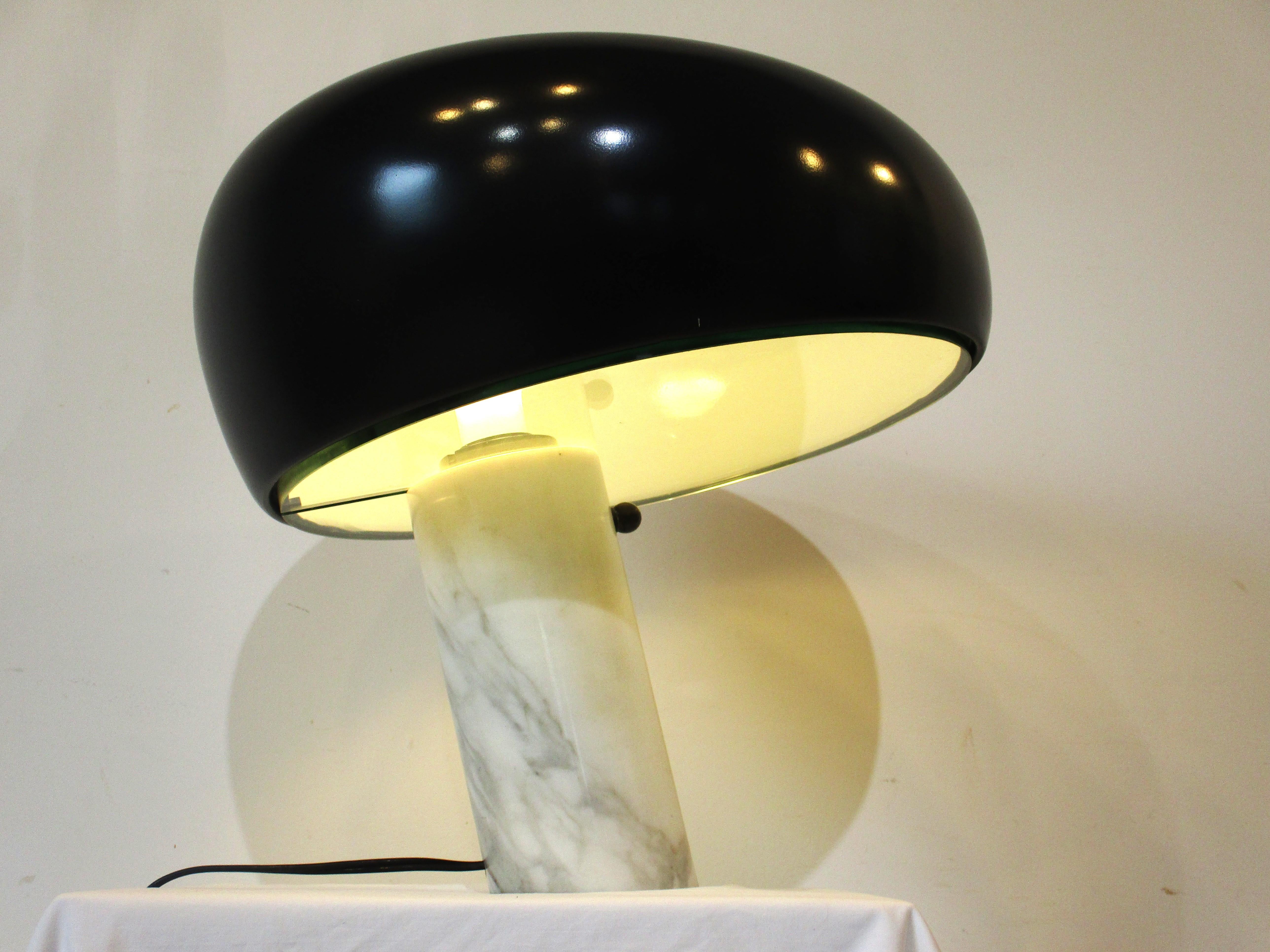 Mid-Century Modern Early Snoopy Lamp in Carrara Marble by Castiglioni Italy