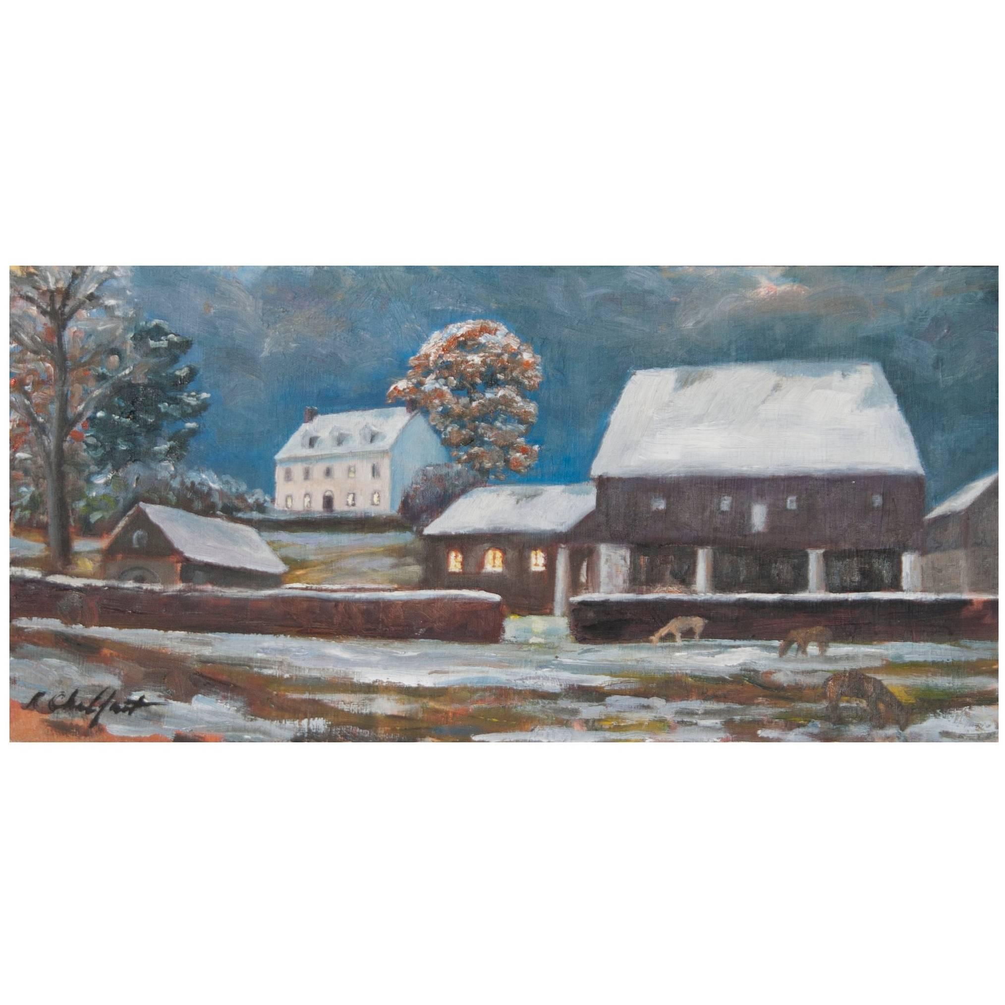 „Early Snow“-Gemälde von Richard Chalfant im Angebot