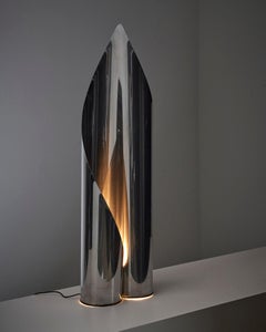 Early Space Age Table or Floor Lamp From a Folded Sheet of Metal