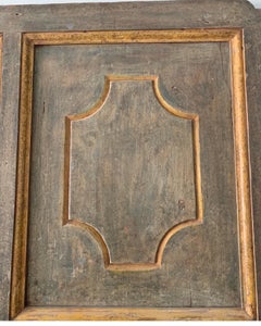 Early Spanish 18th Century Polychrome Door with Original Hardware and Paint