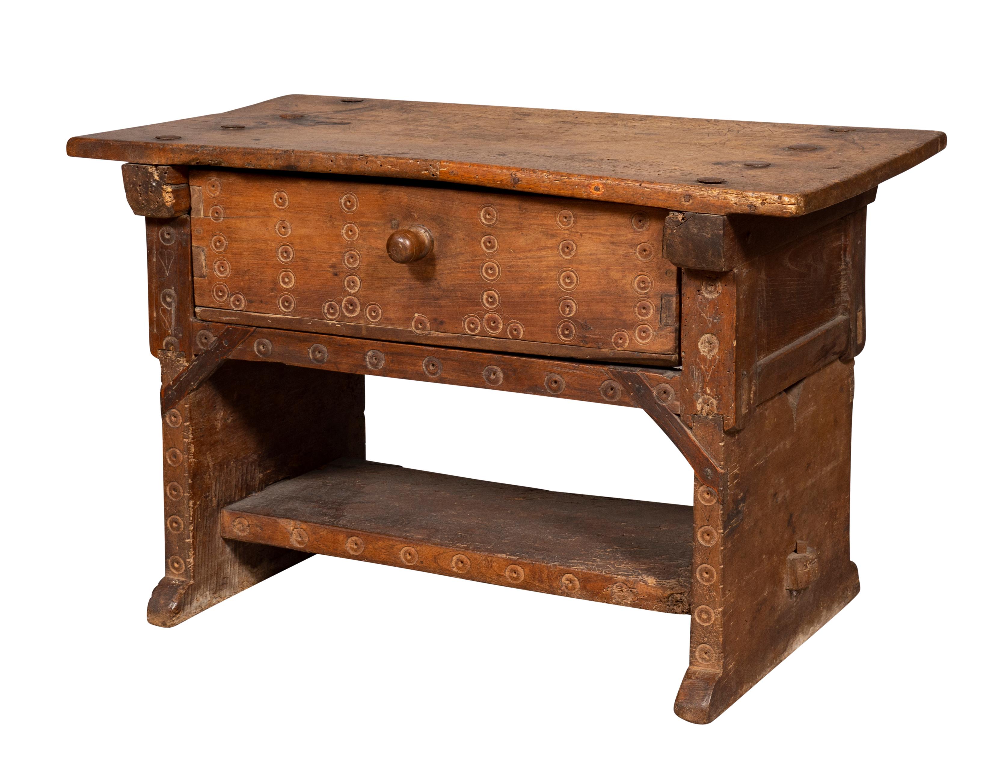 Early Spanish Baroque Walnut Low Table 6