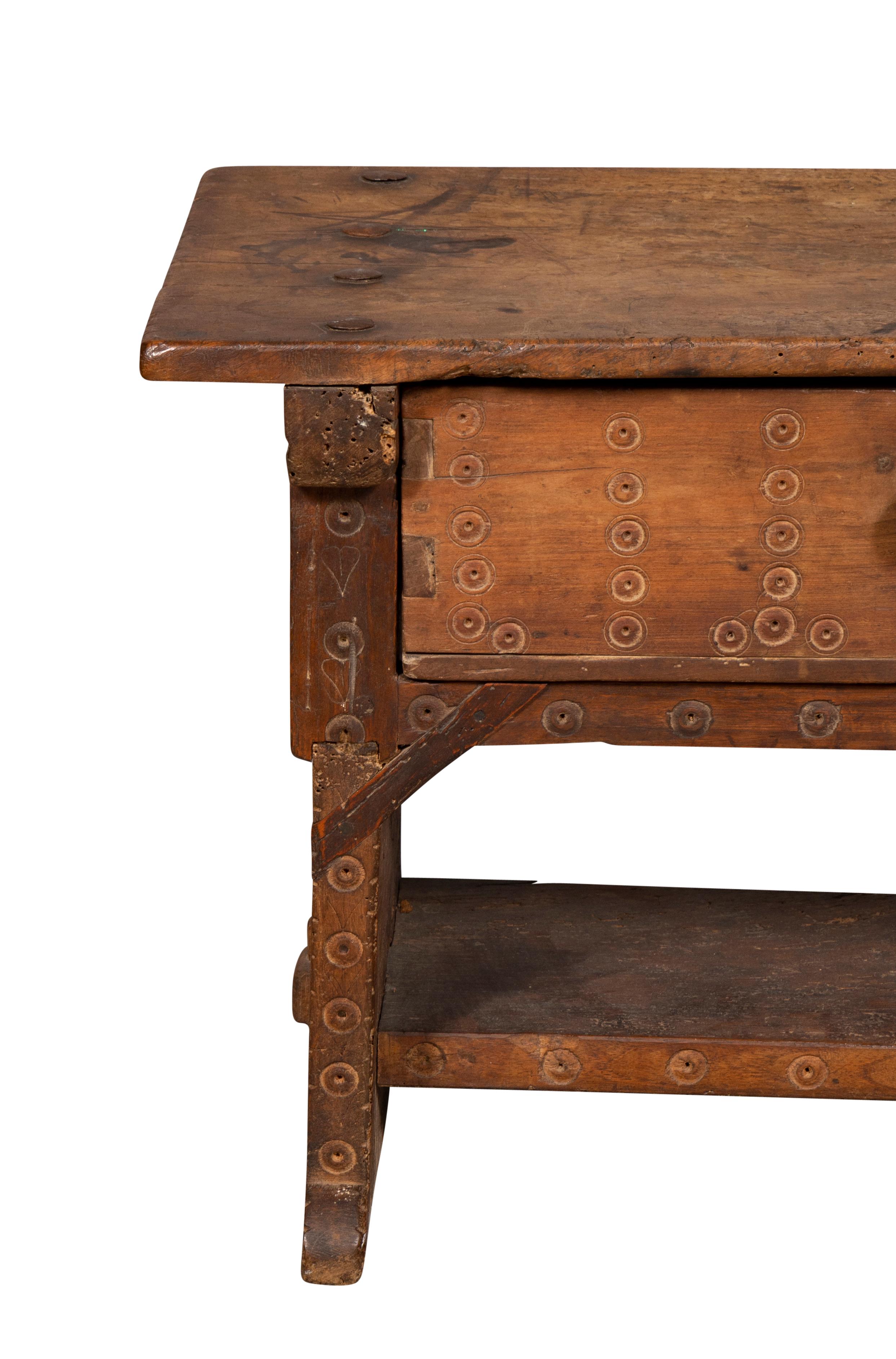 Early Spanish Baroque Walnut Low Table 8