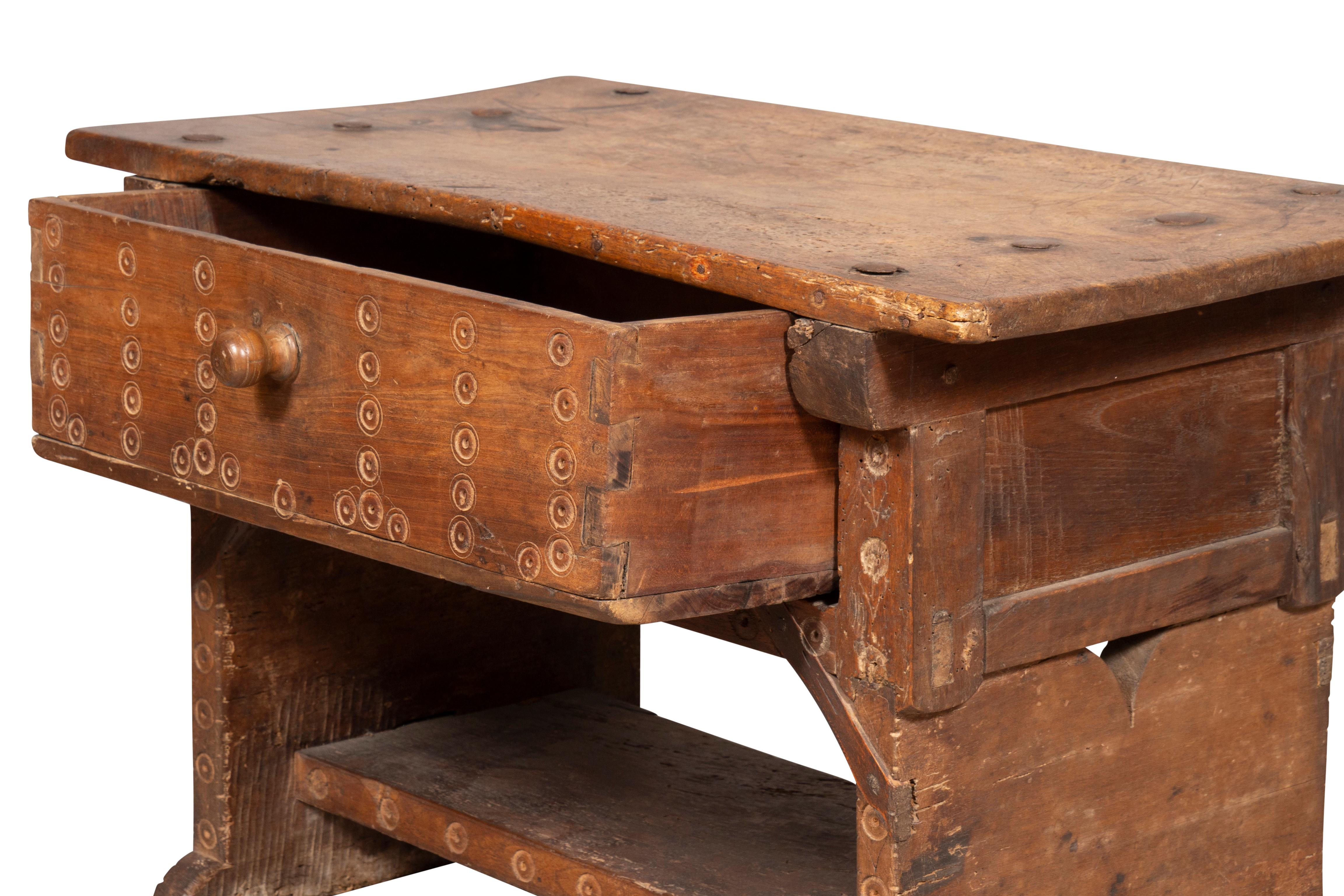 Early Spanish Baroque Walnut Low Table 11