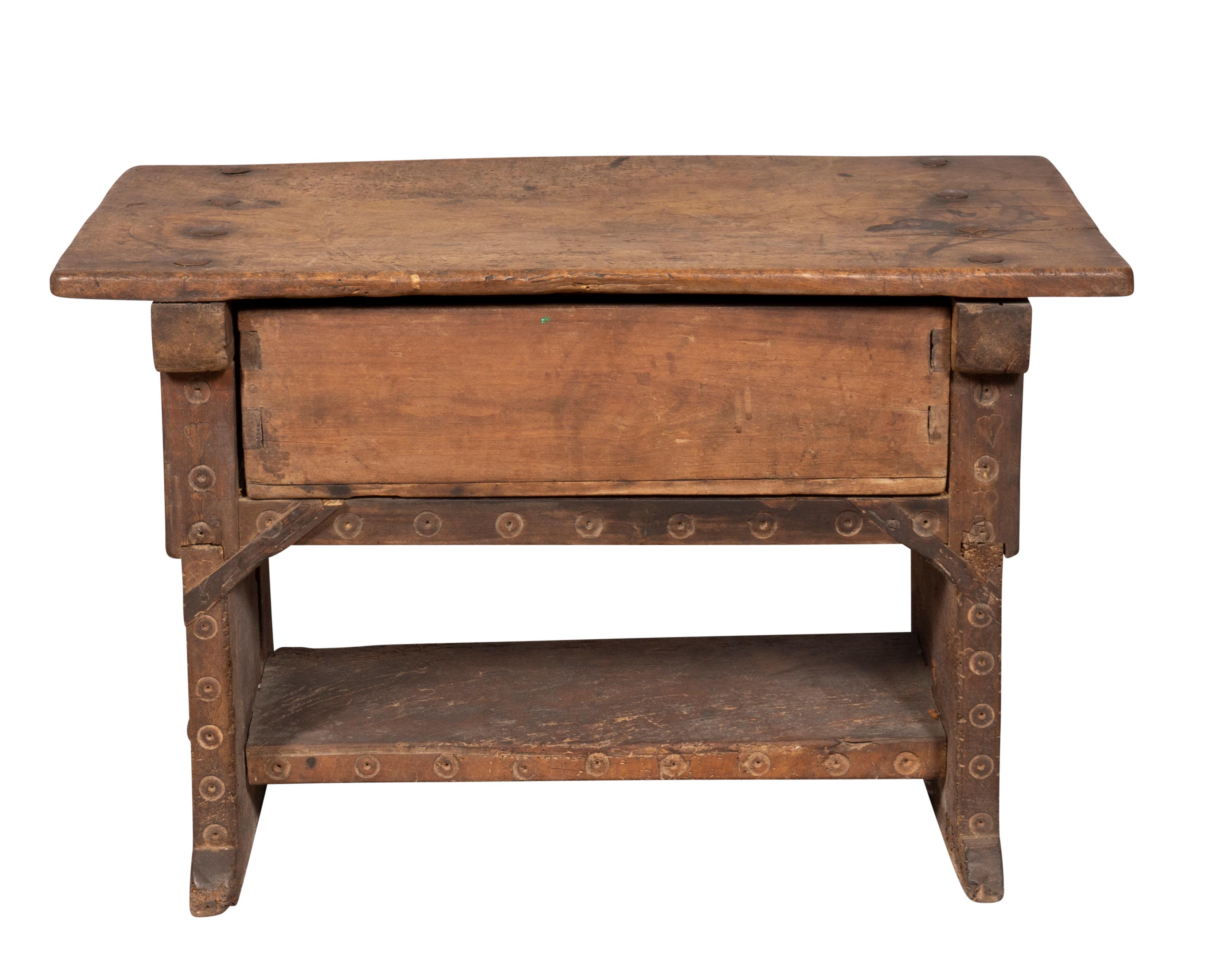Early Spanish Baroque Walnut Low Table 3