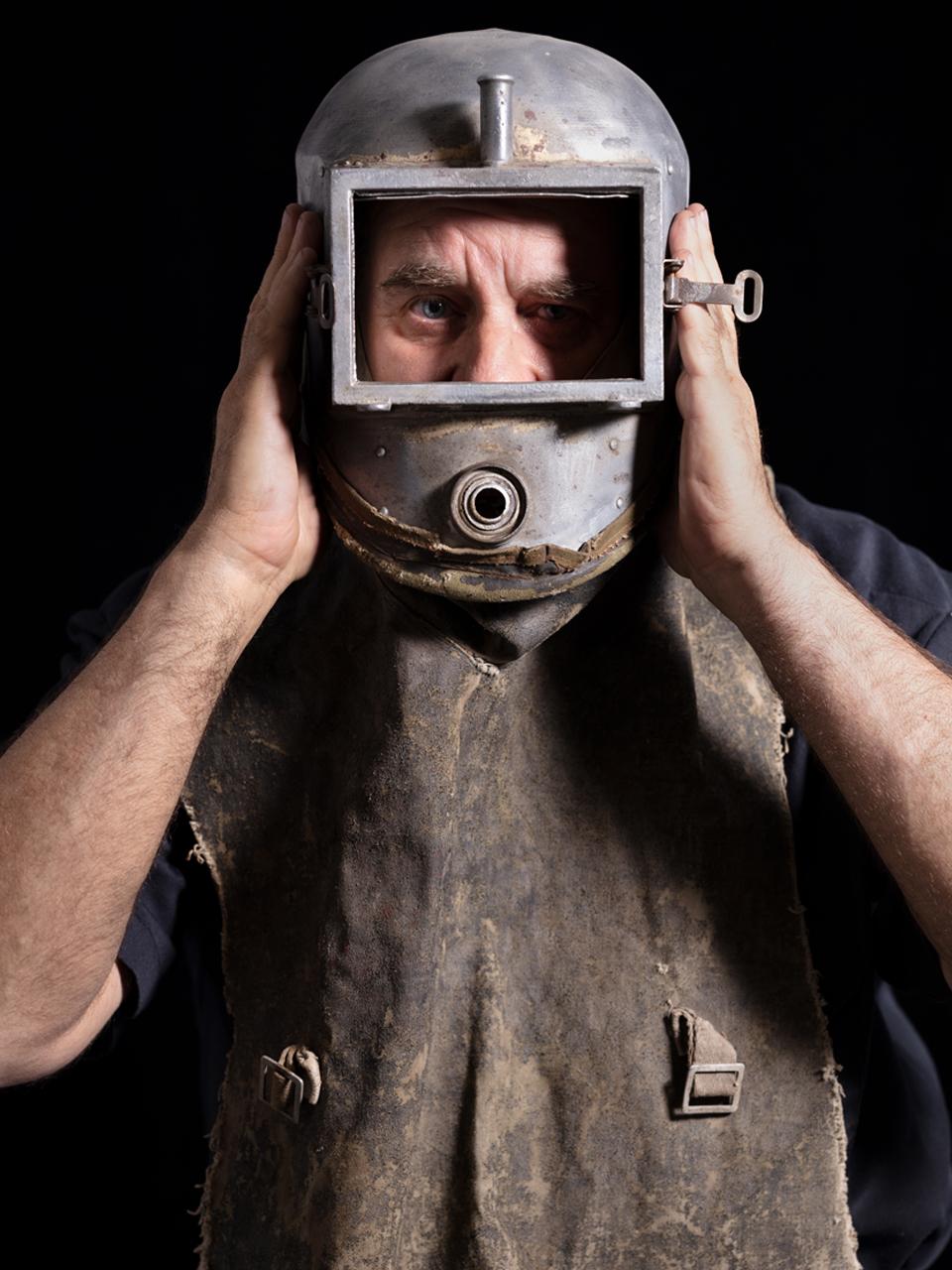 20th Century Early Sprayers Safety Suit on Custom Museum Stand