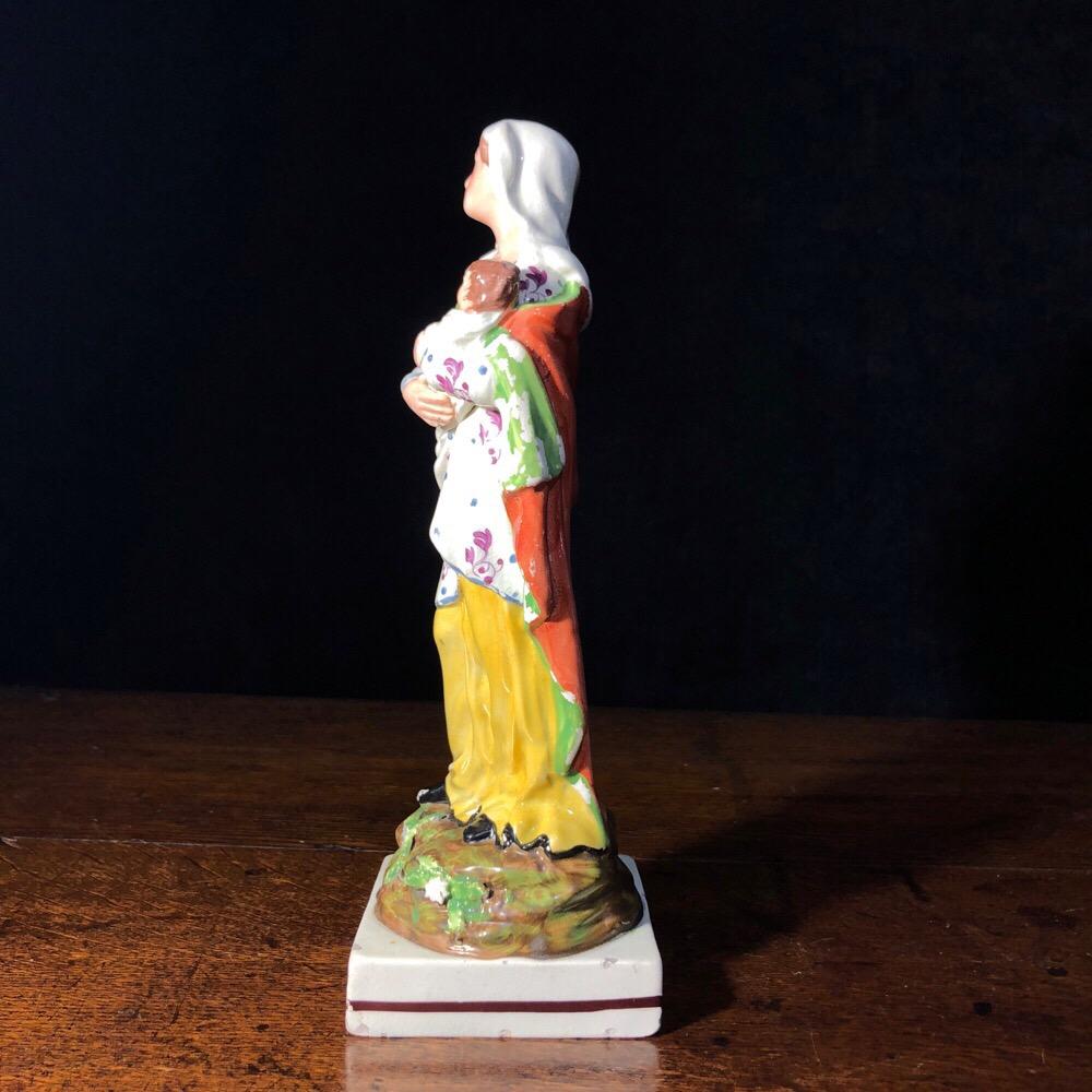 Early Staffordshire Figure of ‘Virgin Mary’ with Child, circa 1810 1