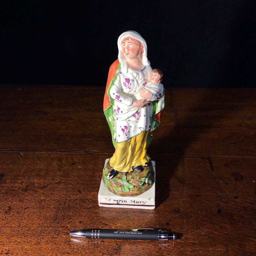 Early Staffordshire Figure of ‘Virgin Mary’ with Child, circa 1810 2