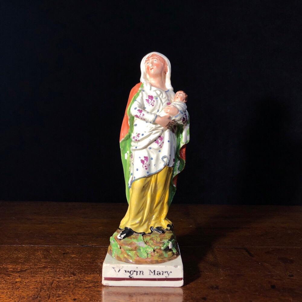 Early Staffordshire Figure of ‘Virgin Mary’ with Child, circa 1810 3