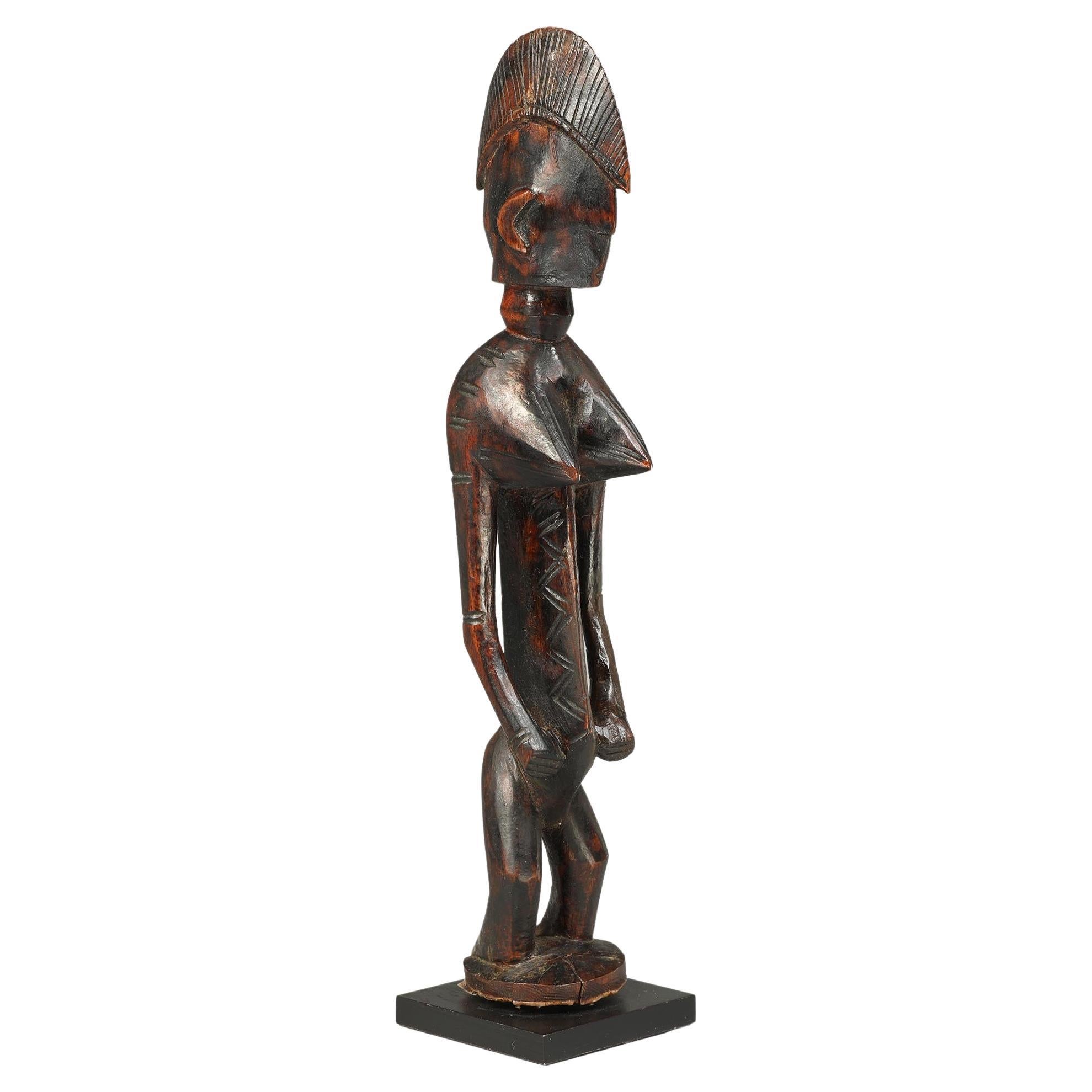 Early Standing Bambara or Malinke Female Figure Deep Patina, Mali West Africa For Sale