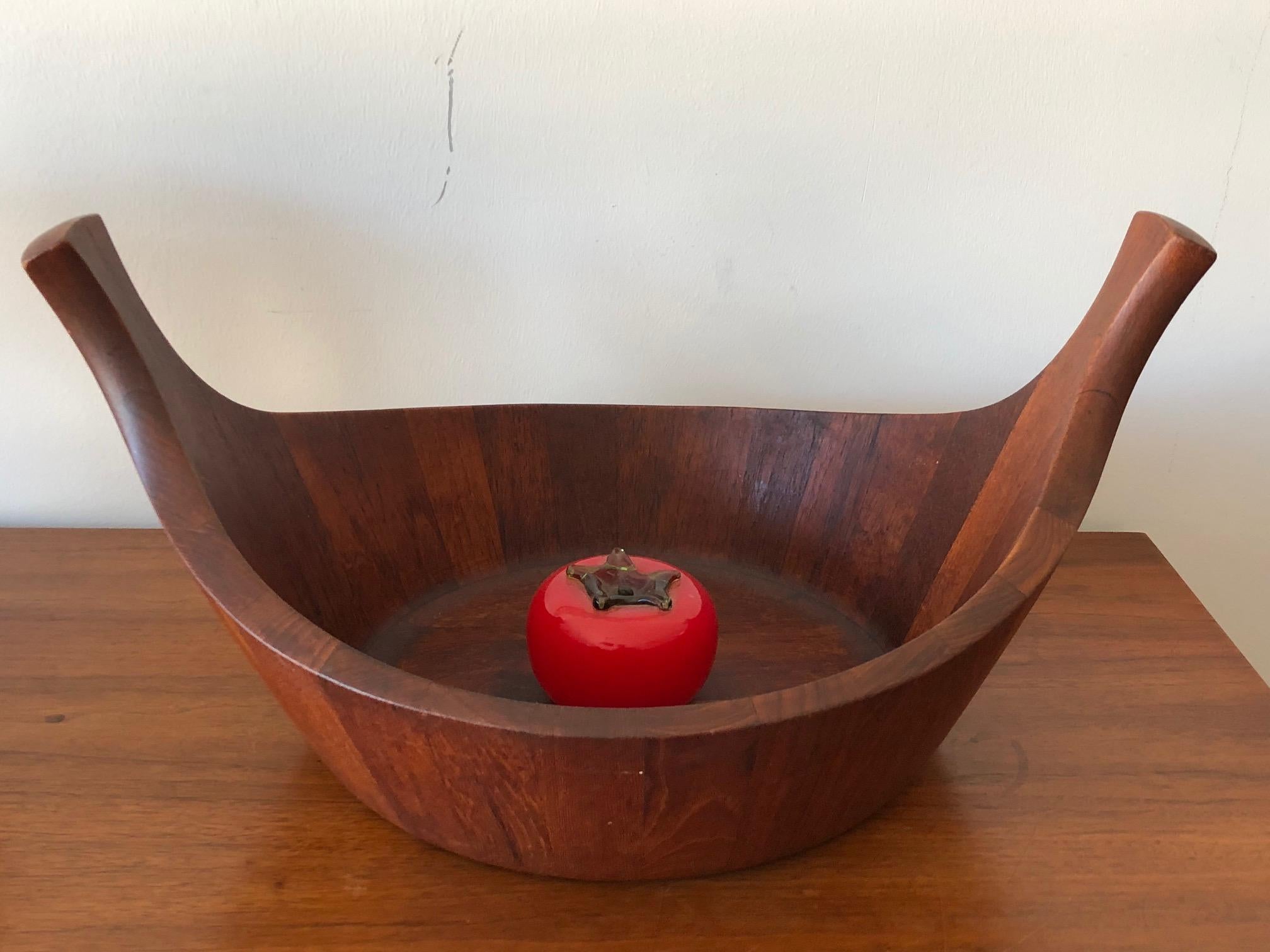 Early Staved Teak Bowl by Jens Quistgaard, Denmark In Good Condition For Sale In St.Petersburg, FL