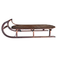 Early Stenciled Victorian Hand Crafted Winter Childs Sled