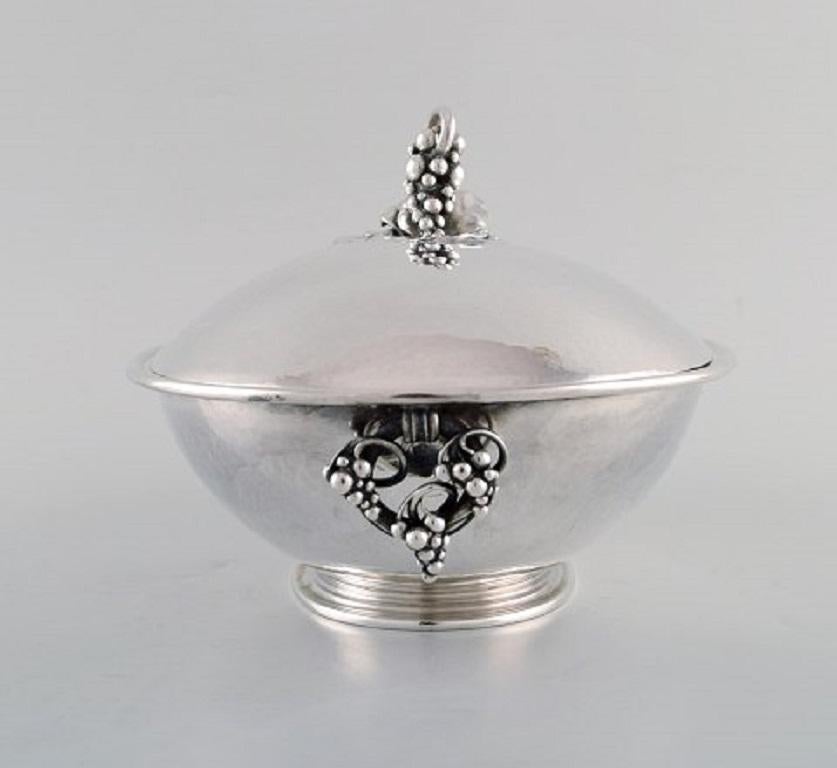 Art Nouveau Early Sterling Silver Georg Jensen Large Oval Tureen, circa 1921