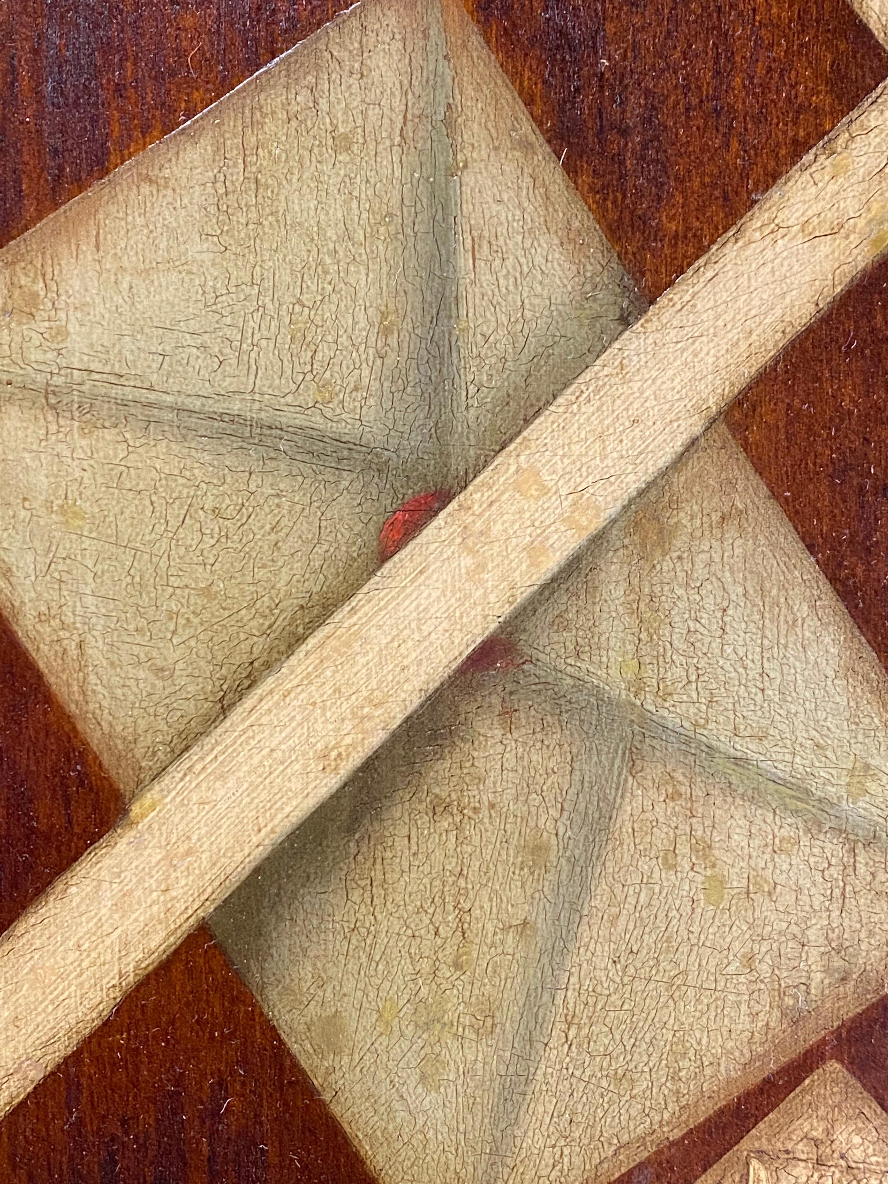 Naturaleza muerta temprana Pintura trampantojo Madera en venta