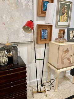 Early Stilnovo Double-Cone Floor Lamp (Original Label)