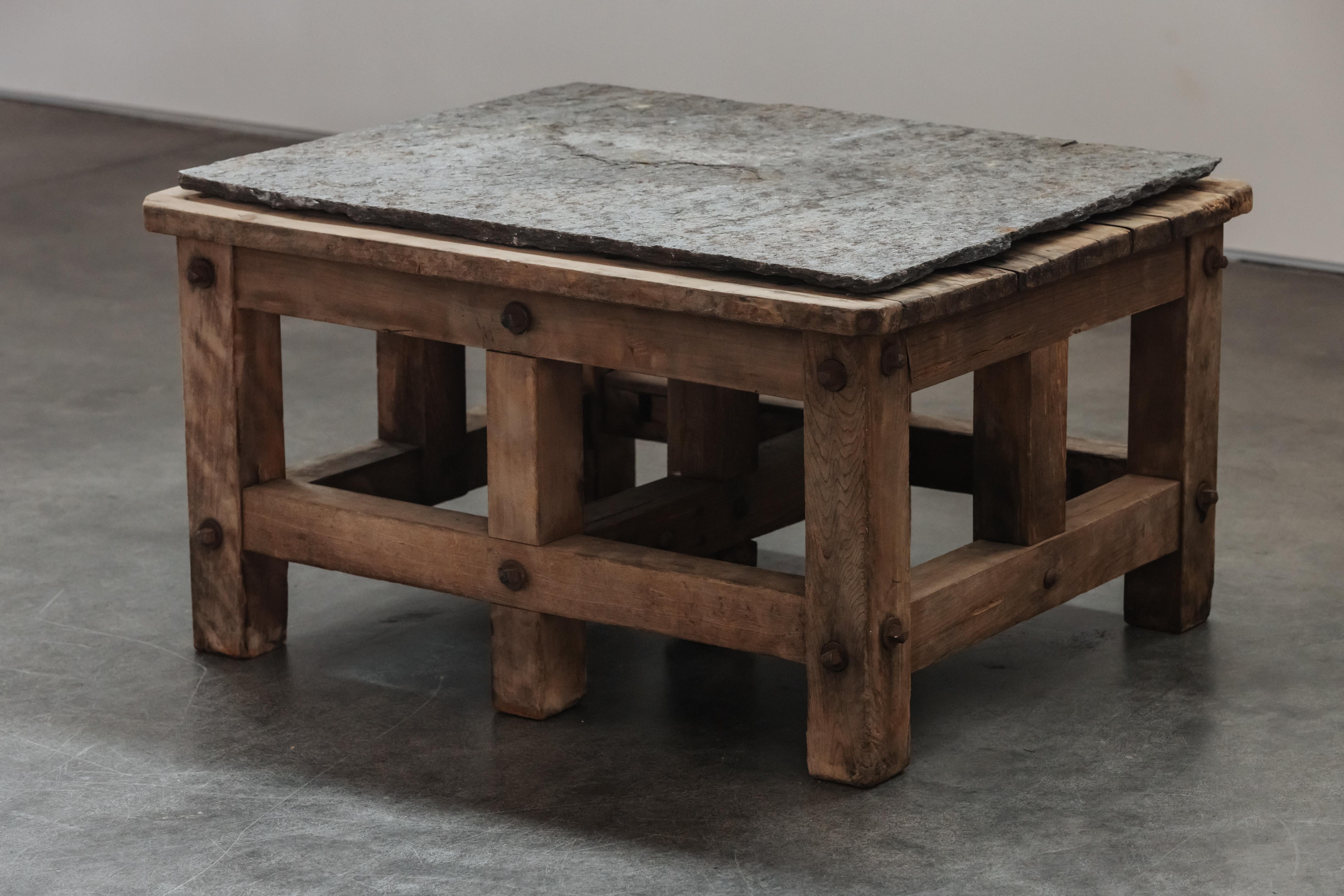 Early Stone Coffee Table From France, Circa 1900 In Good Condition In Nashville, TN