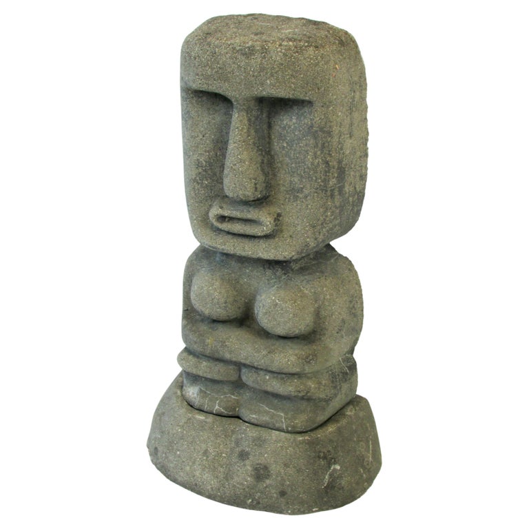 Early Stone Tiki Garden Statue on Base at 1stDibs stone tiki statues