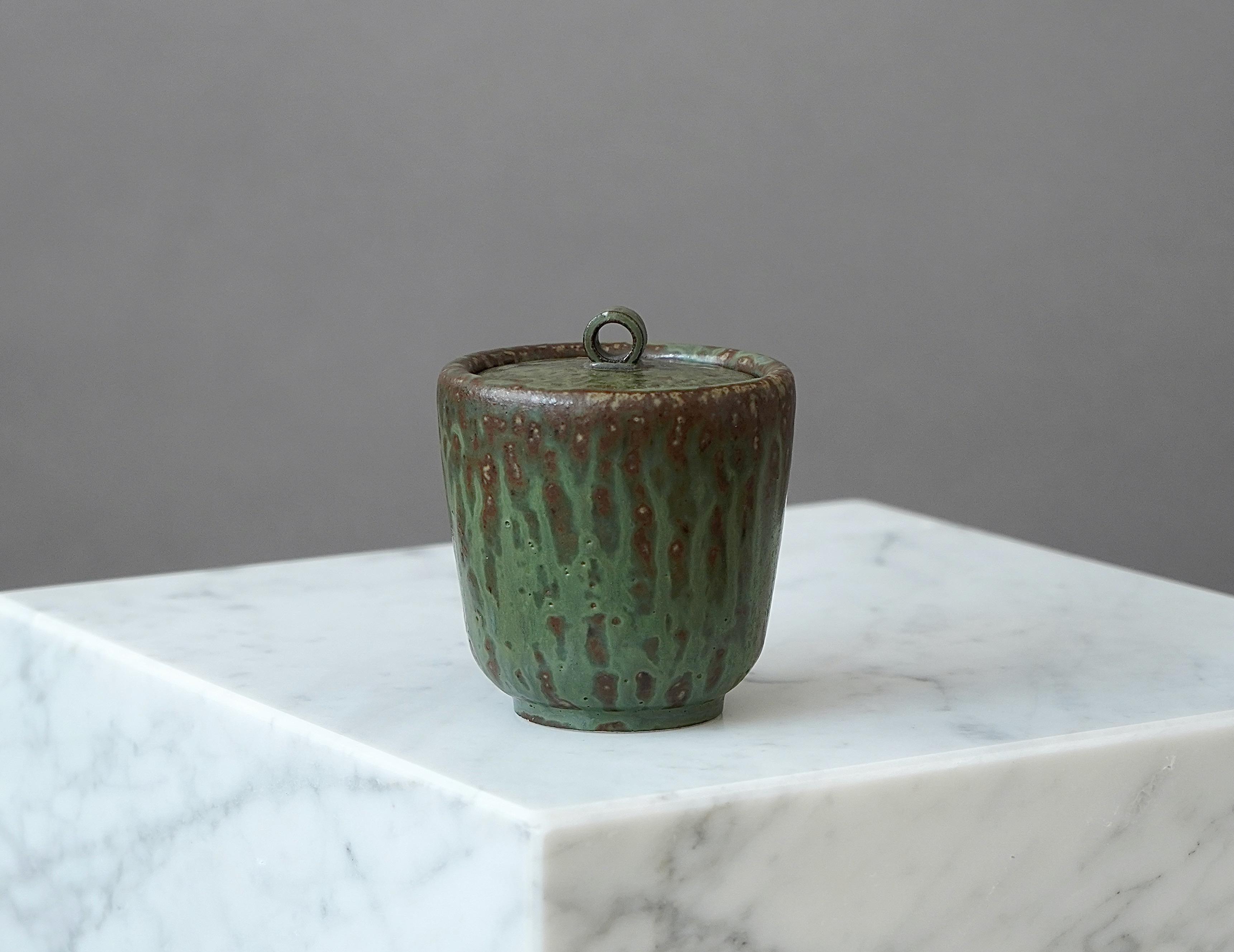 Ceramic Early Stoneware Lidded Jar by Arne Bang, Denmark, 1930s For Sale
