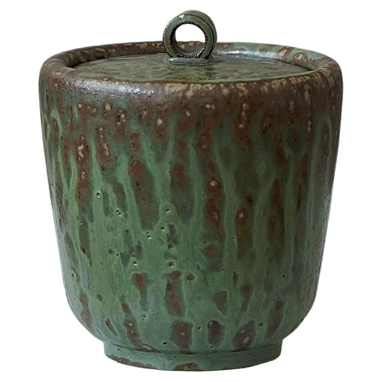 Early Stoneware Lidded Jar by Arne Bang, Denmark, 1930s For Sale