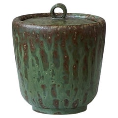 Early Stoneware Lidded Jar by Arne Bang, Denmark, 1930s