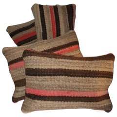 Vintage Early Striped Navajo Indian Weaving Pillows, 4