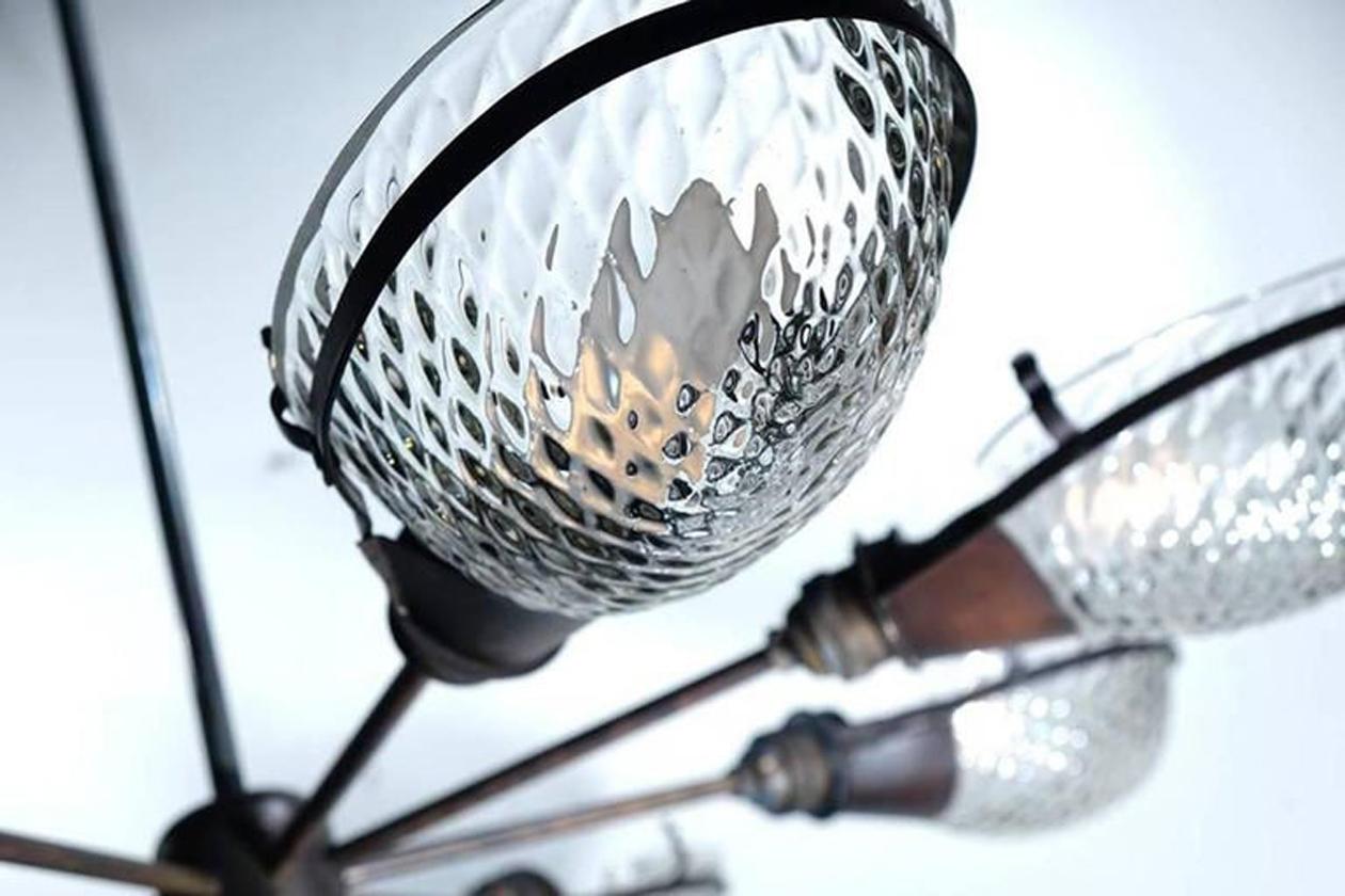 Industrial Early Style Quilted Glass Operating Room Light For Sale