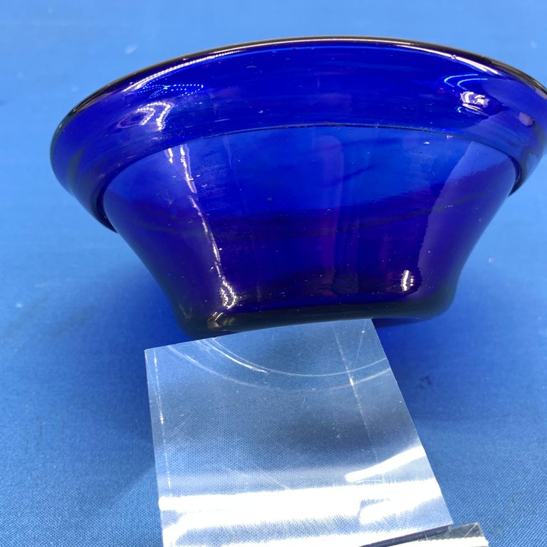 Early Swedish 19th Century Blue Glass Candy Bowl or Yoghurt Dish For ...