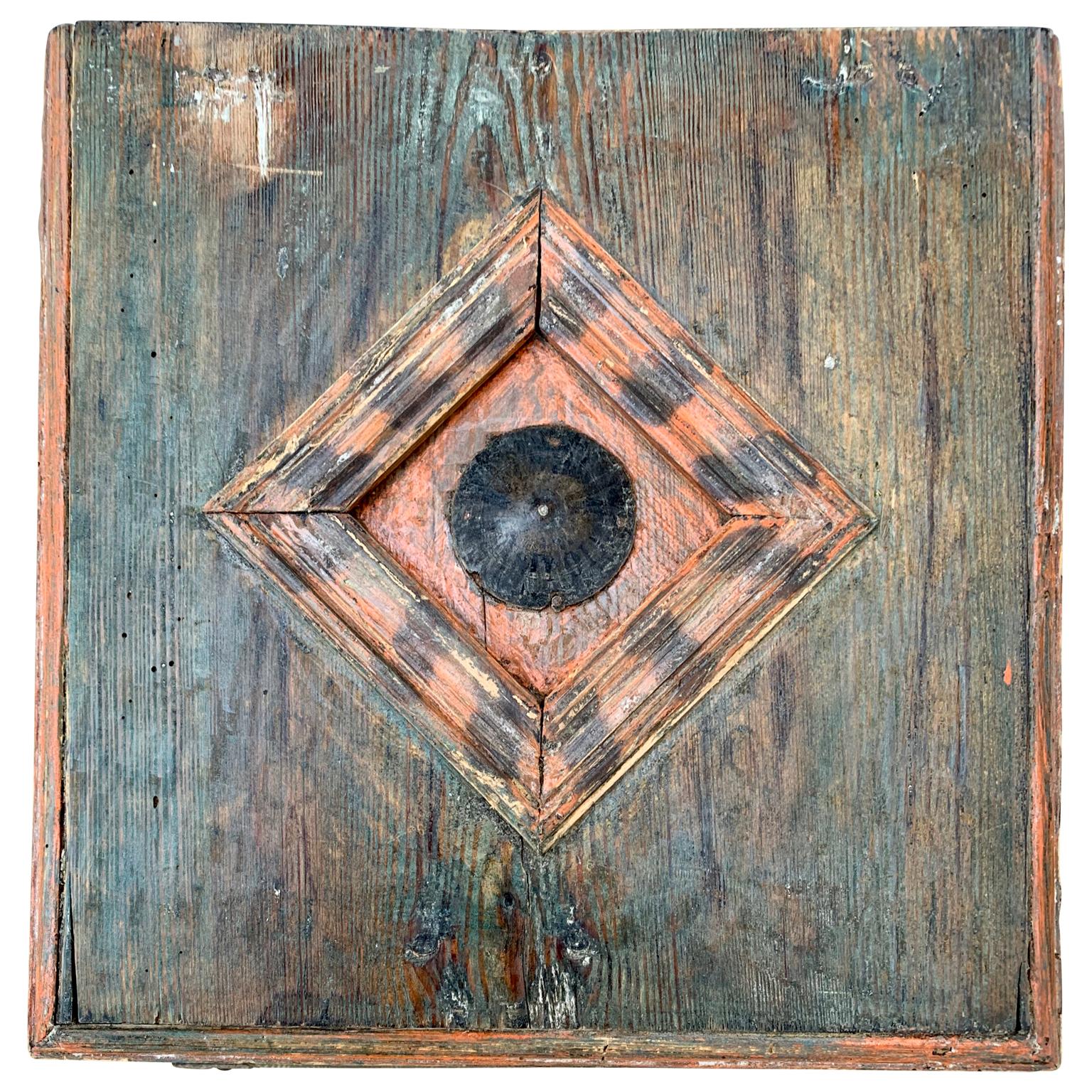 Artisanat Boîte en bois d'art populaire suédois du début du 19e siècle avec peinture d'origine en vente