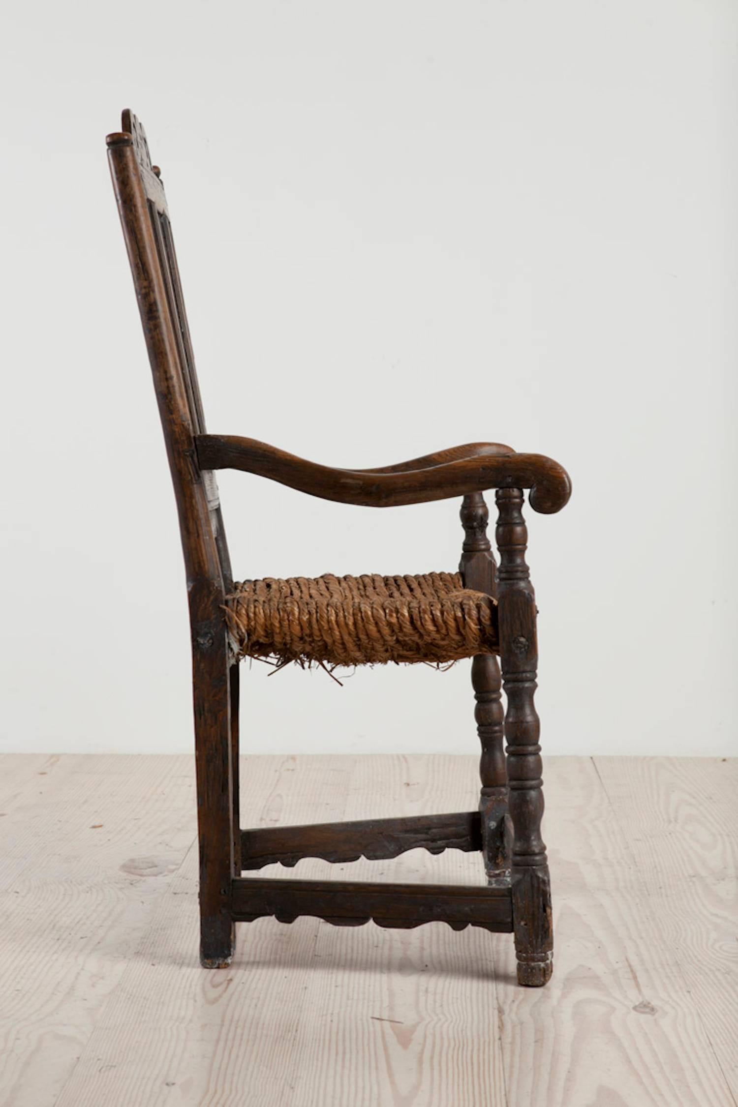 XVIIIe siècle et antérieur Chaise de poker/tabouret suédoise ancienne Allmoge, Origine : Suède, vers 1750 en vente