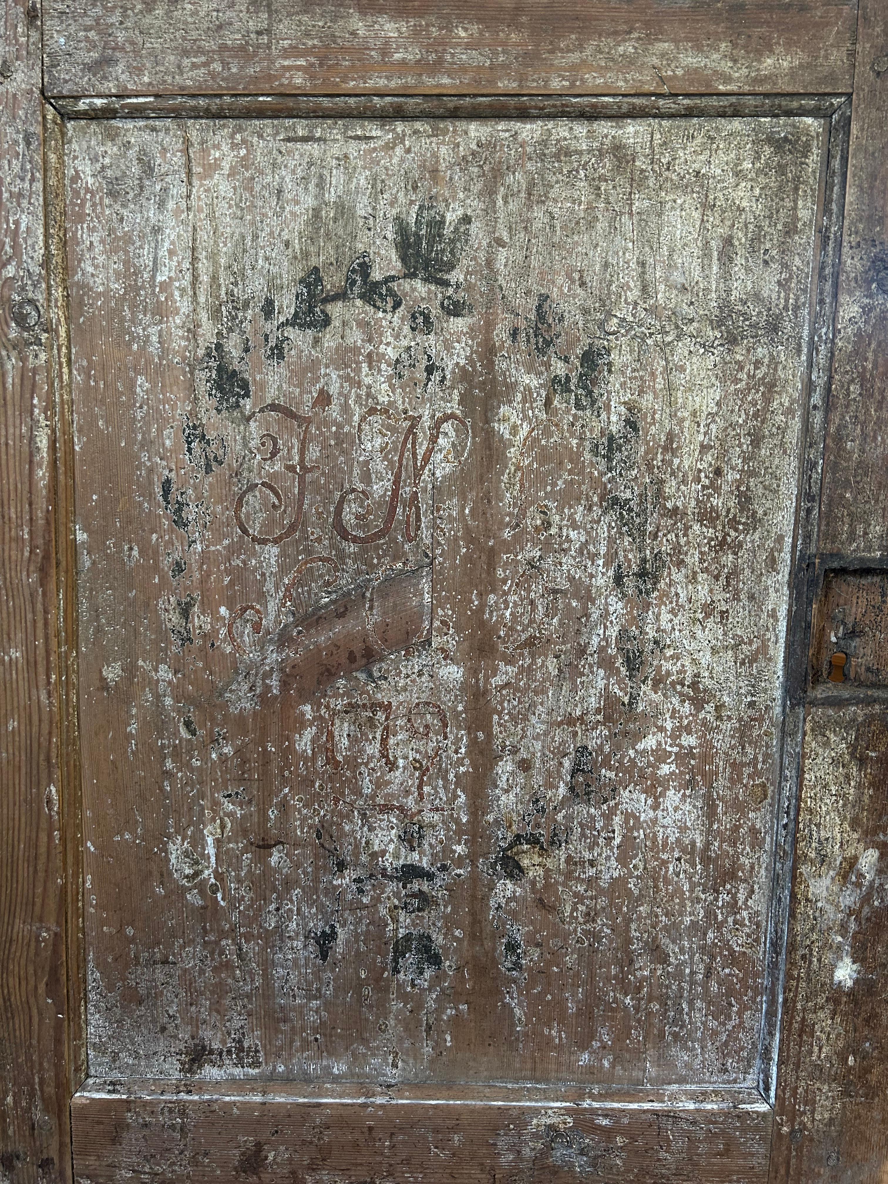 Arte popolare Cabinet di arte popolare svedese, Svezia, anni 1790 in vendita