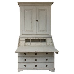 Antique Early Swedish Secretary in Two Parts