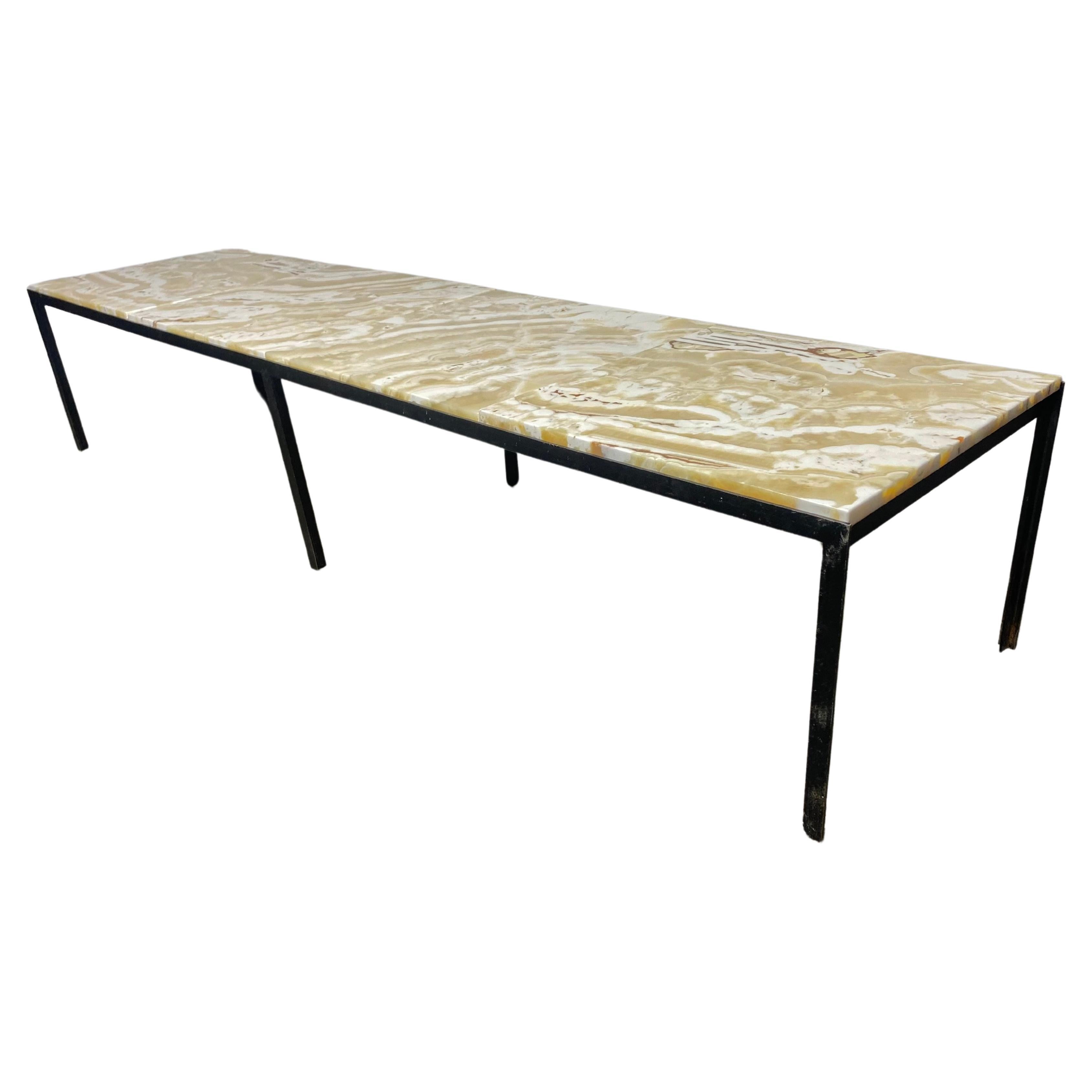 Table basse / banc en onyx d'angle T précoce de Florence Knoll n° 332 pour Knoll 