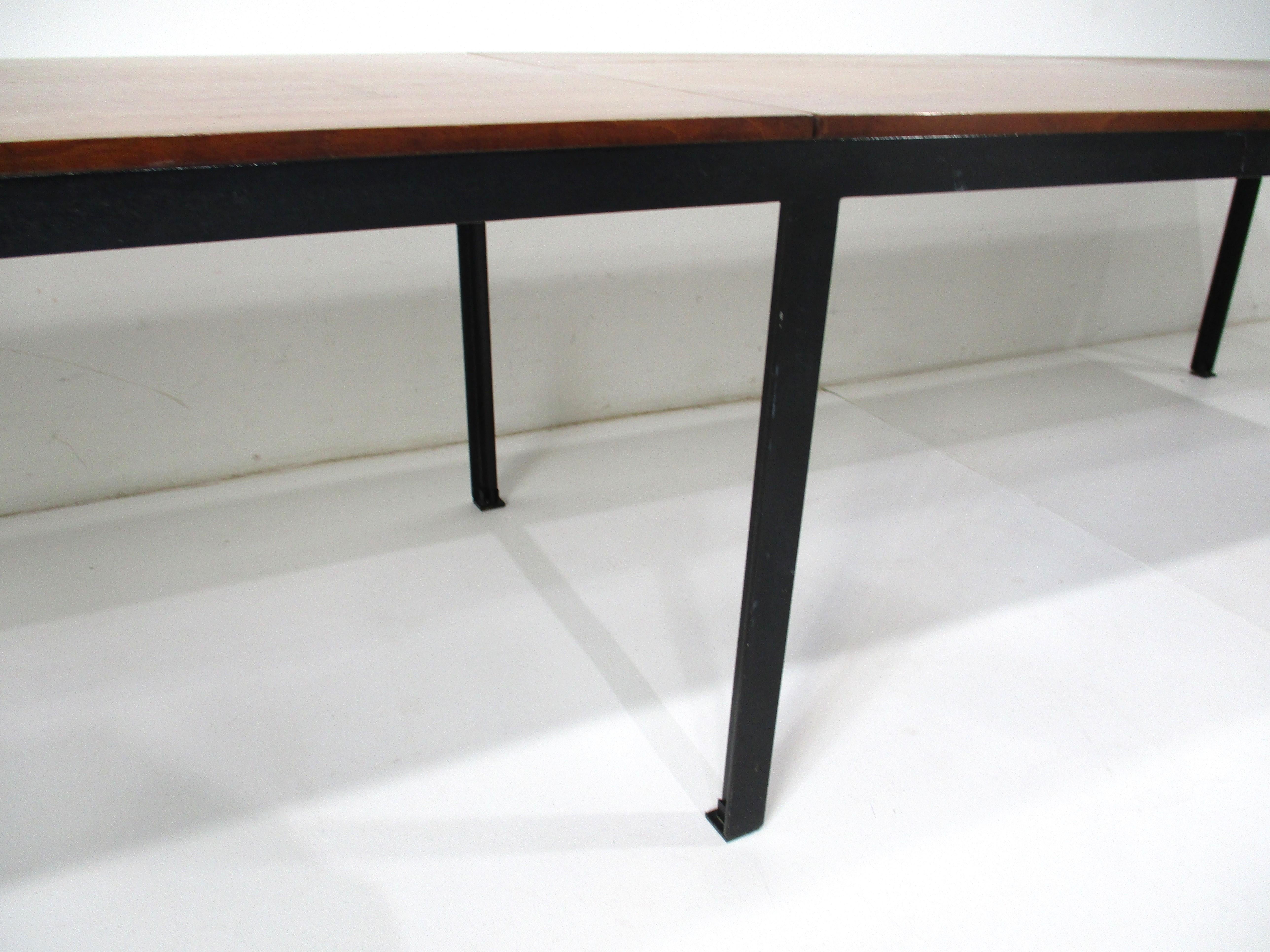 Early T Angle Walnut Coffee Table / Bench by Florence Knoll # 332 for Knoll (A)  For Sale 2