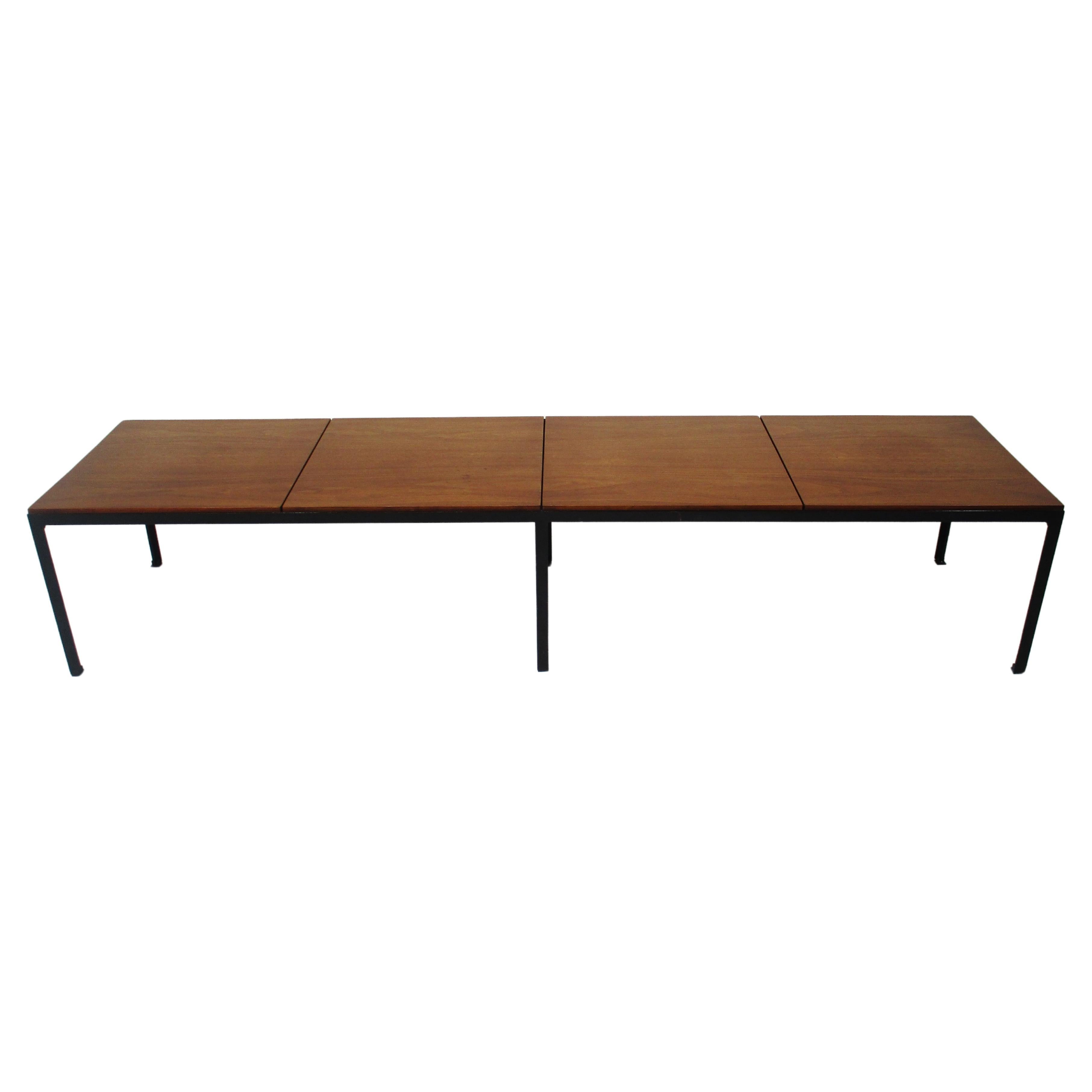 Early T Angle Walnut Coffee Table / Bench by Florence Knoll # 332 for Knoll (A) 