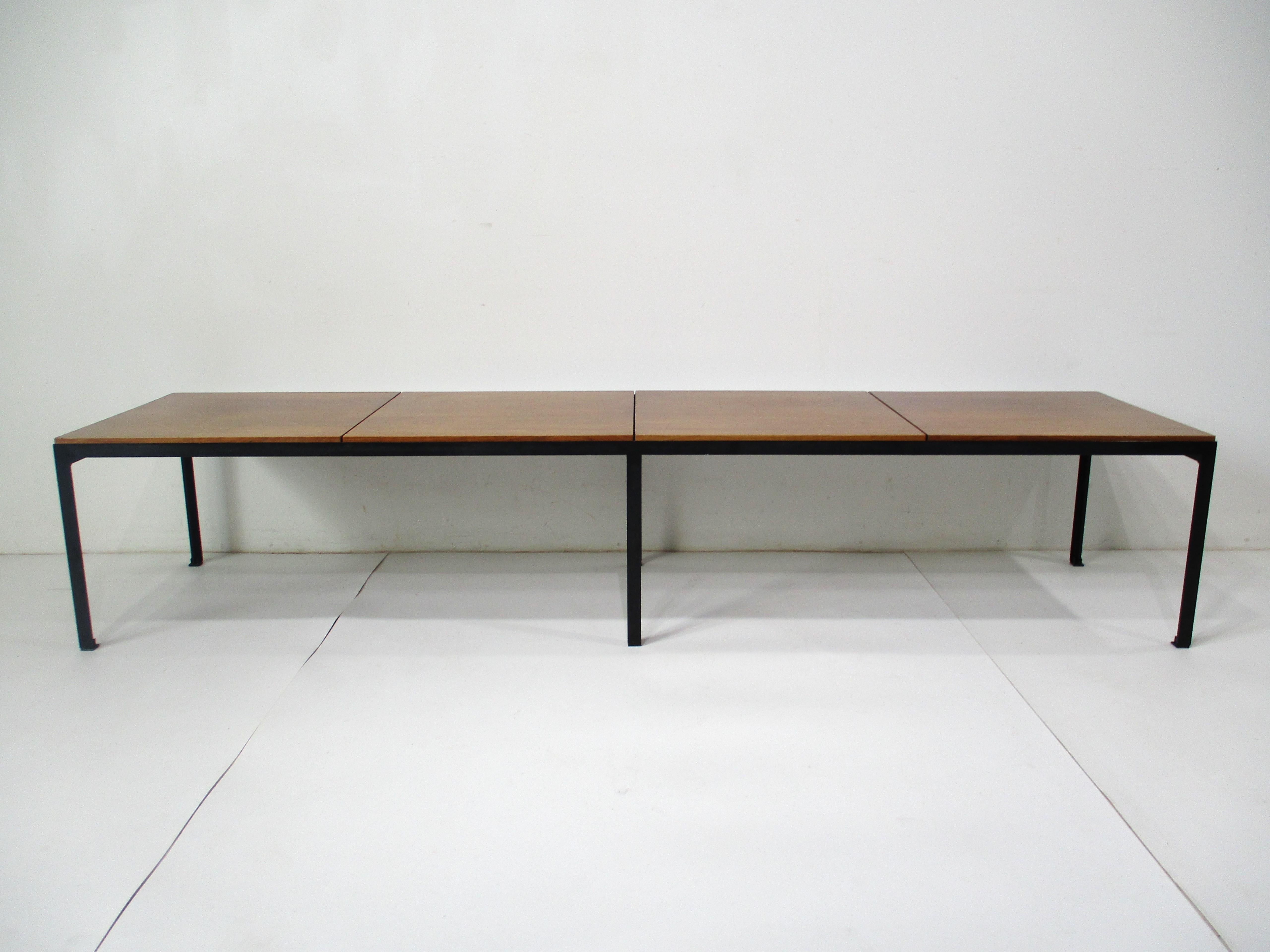 Early T Angle Walnut Coffee Table / Bench by Florence Knoll # 332 for Knoll (B)  For Sale 5