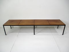 Knoll Early T Angle Walnut Coffee Table / Bench by Florence Knoll # 332