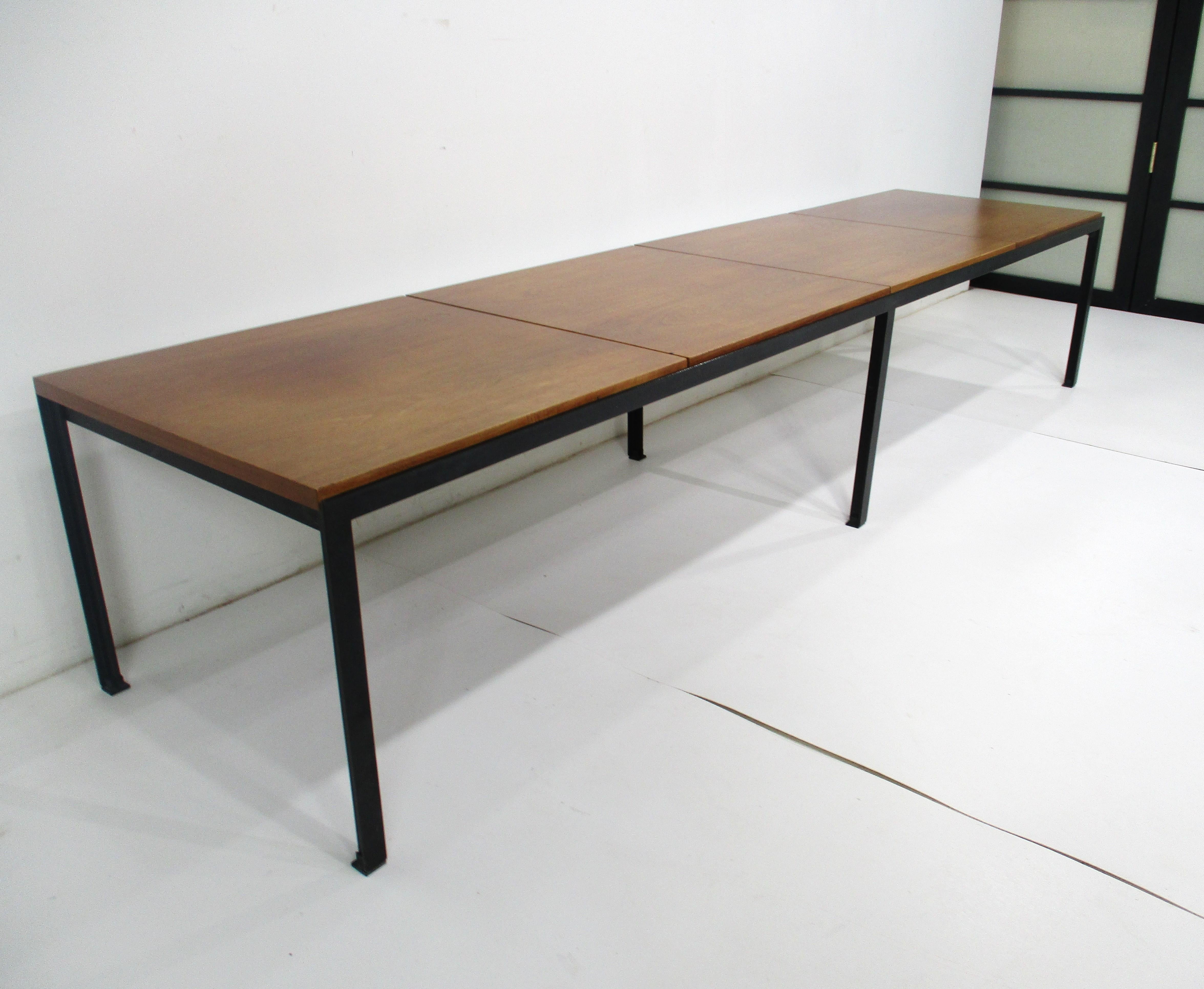 Mid-Century Modern Early T Angle Walnut Coffee Table / Bench by Florence Knoll # 332 for Knoll (B)  For Sale