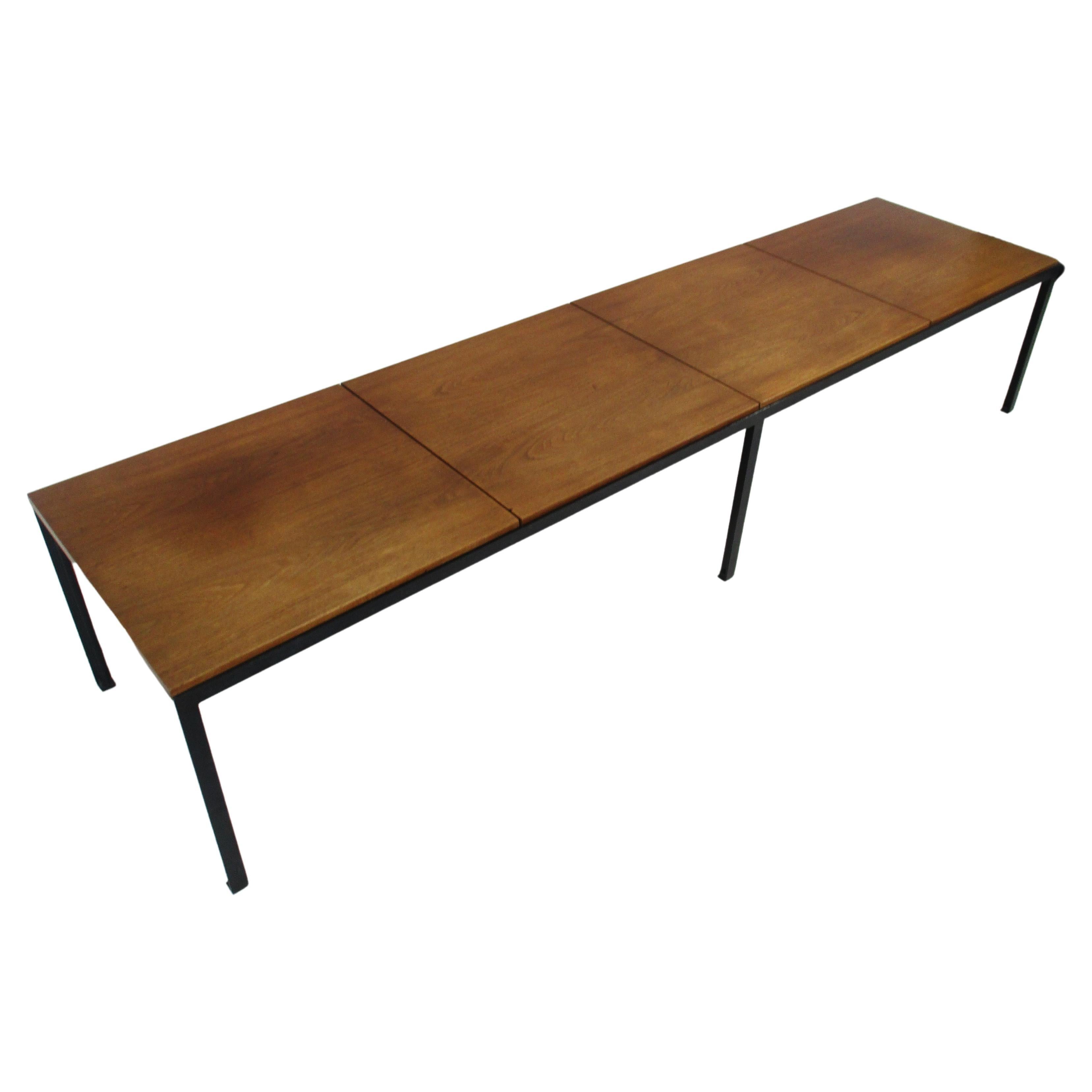 Early T Angle Walnut Coffee Table / Bench by Florence Knoll # 332 for Knoll (B)  For Sale