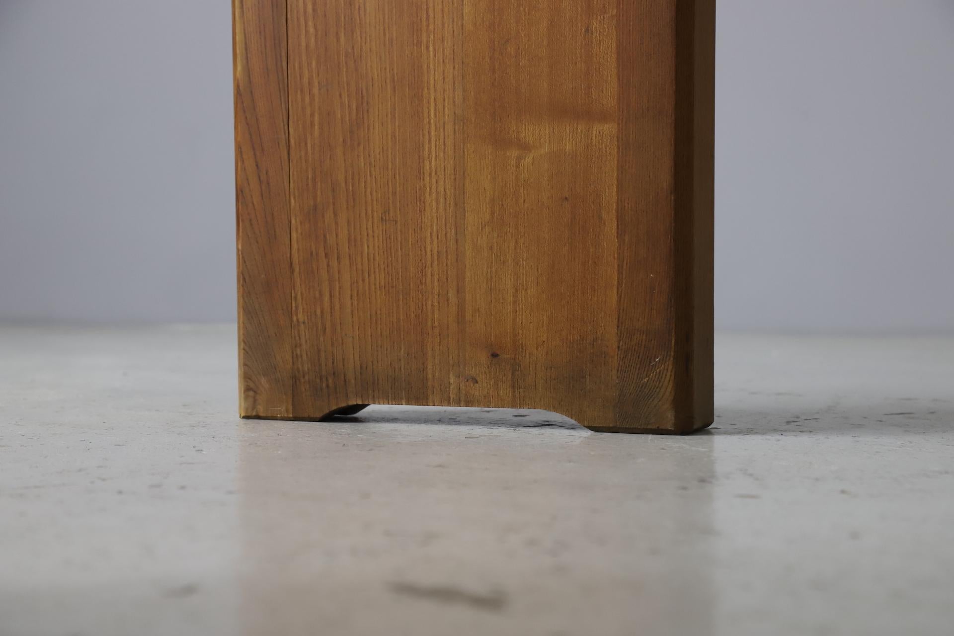 Mid-Century Modern Table à manger T14 de Pierre Chapo en orme massif, France, années 1970