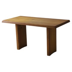 Early T14 dining table by Pierre Chapo in solid elm, France 1970s