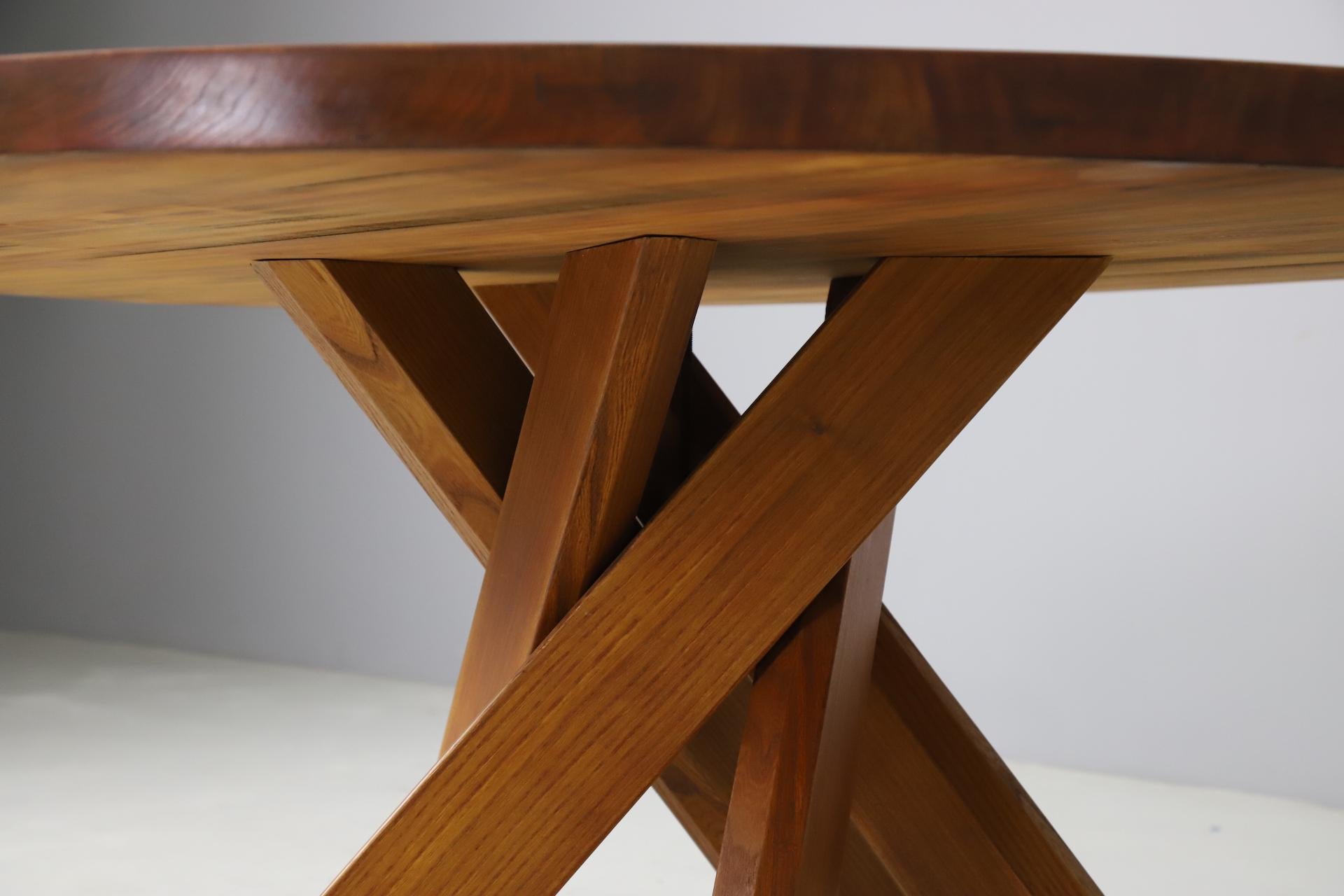 Early T21D 'Sfax' dining table in solid elm by Pierre Chapo, France 1970s For Sale 7