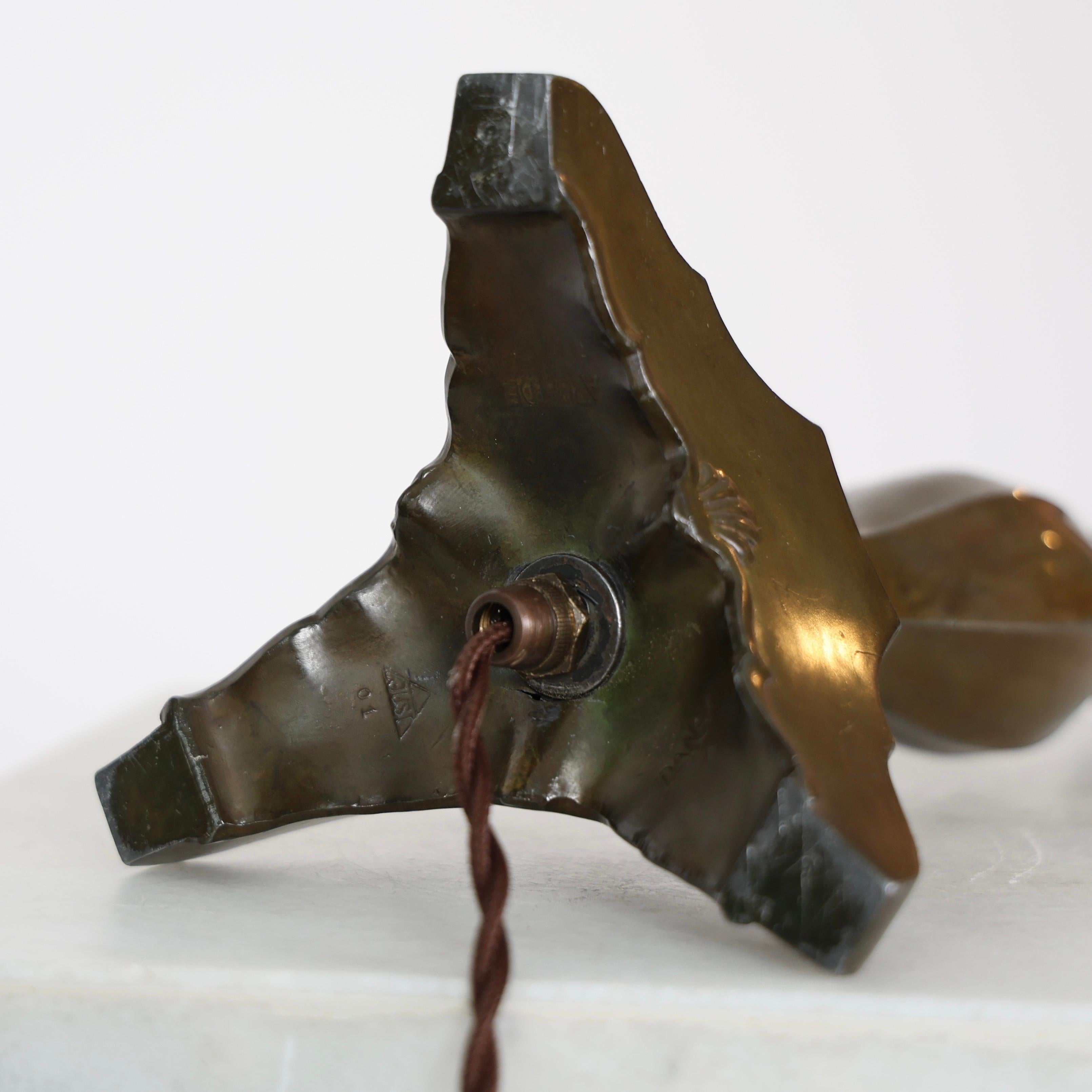 Lampe de table ancienne par Just Andersen, années 1920, Danemark en vente 3