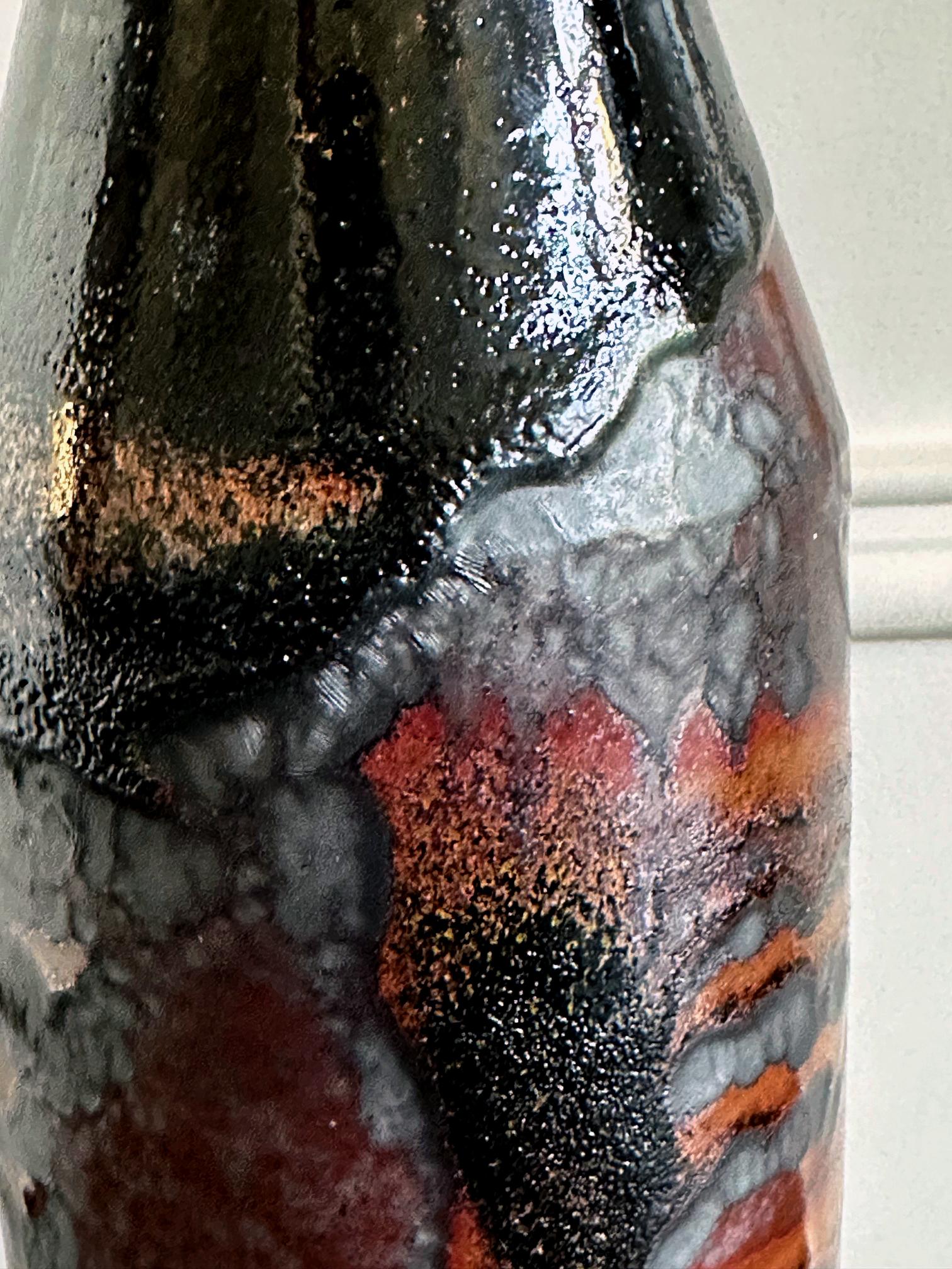 Early Tall Ceramic Vase with Unique Glaze by Brother Thomas Bezanson For Sale 7
