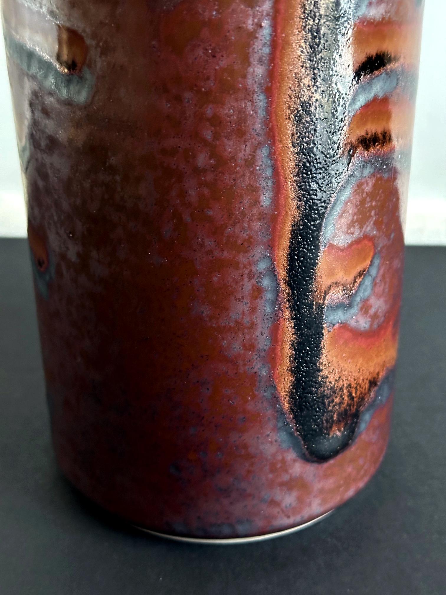 Early Tall Ceramic Vase with Unique Glaze by Brother Thomas Bezanson For Sale 8