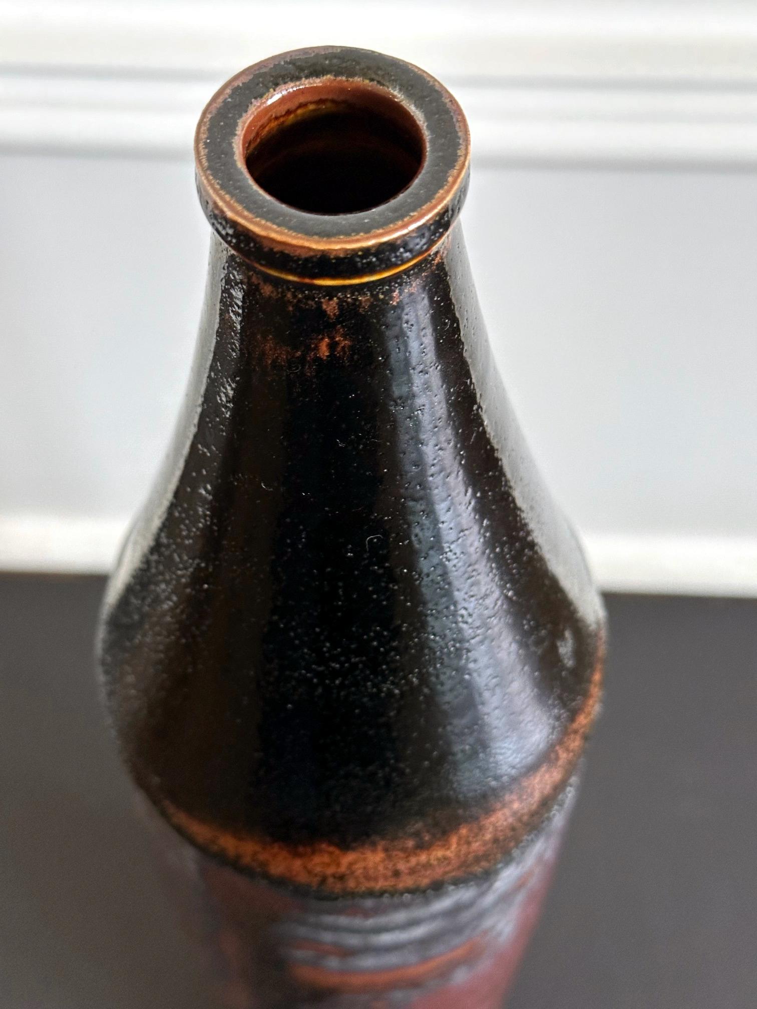 Early Tall Ceramic Vase with Unique Glaze by Brother Thomas Bezanson For Sale 10
