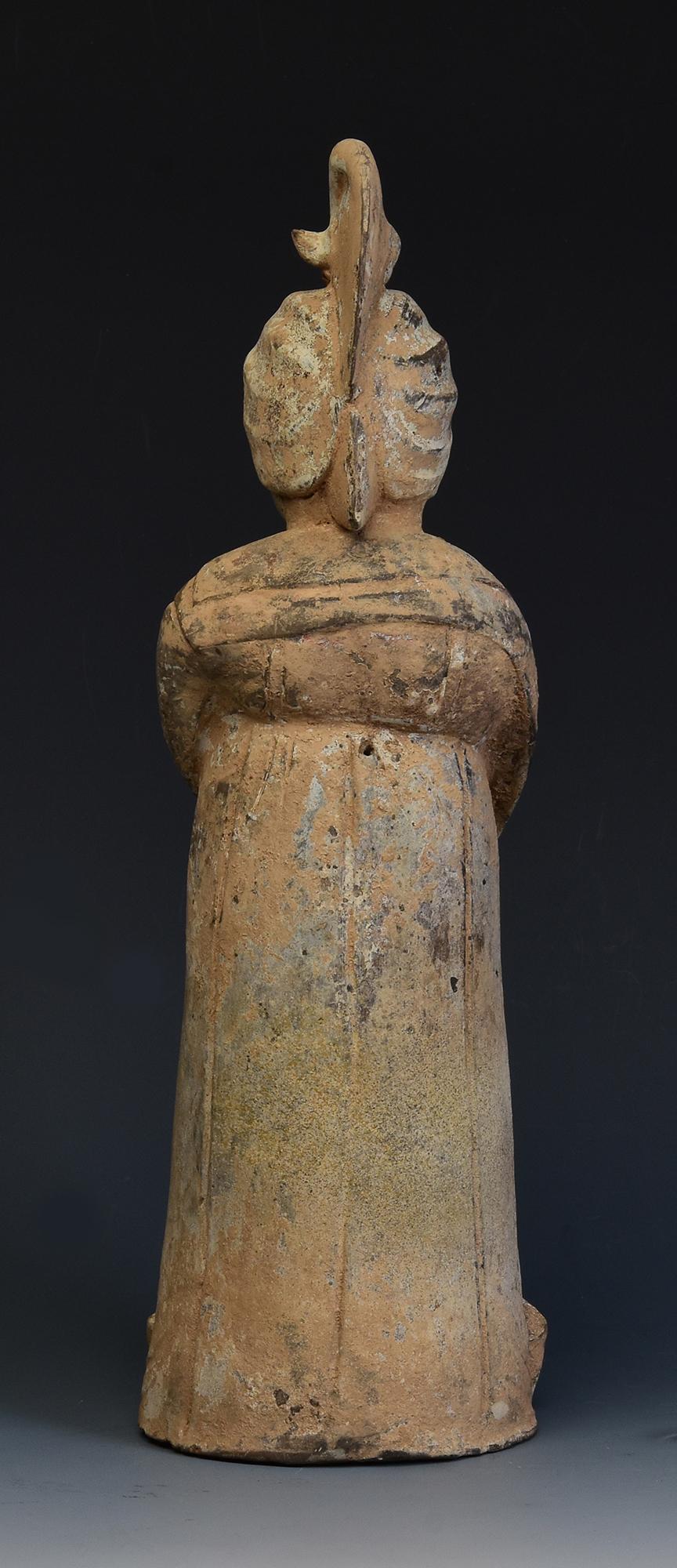 Early Tang Dynasty, Antique Chinese Pottery Noble Fat Lady with Oxford TL Test For Sale 5