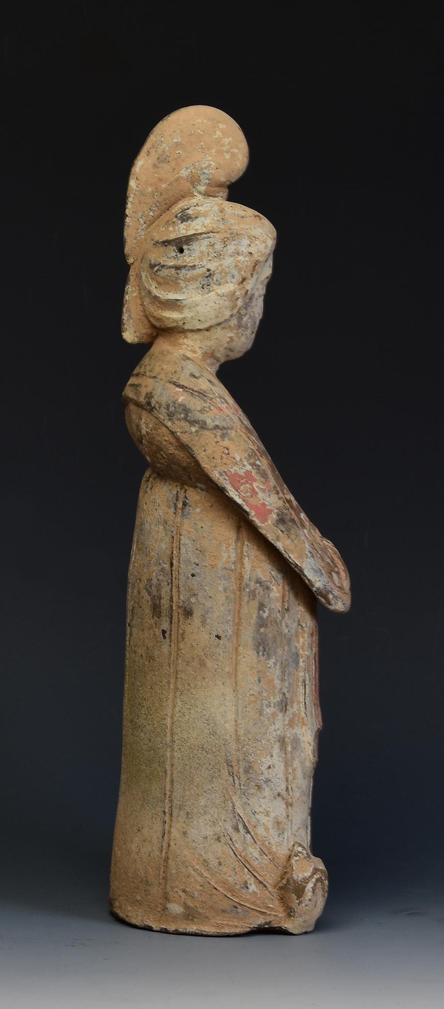 Early Tang Dynasty, Antique Chinese Pottery Noble Fat Lady with Oxford TL Test For Sale 6