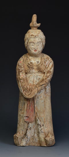 Early Tang Dynasty, Antique Chinese Pottery Noble Fat Lady with Oxford TL Test