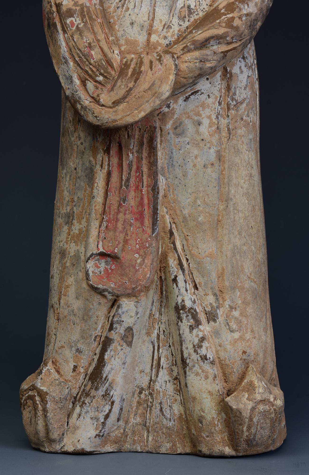Early Tang Dynasty, Antique Chinese Pottery Noble Fat Lady with Oxford TL Test For Sale 1