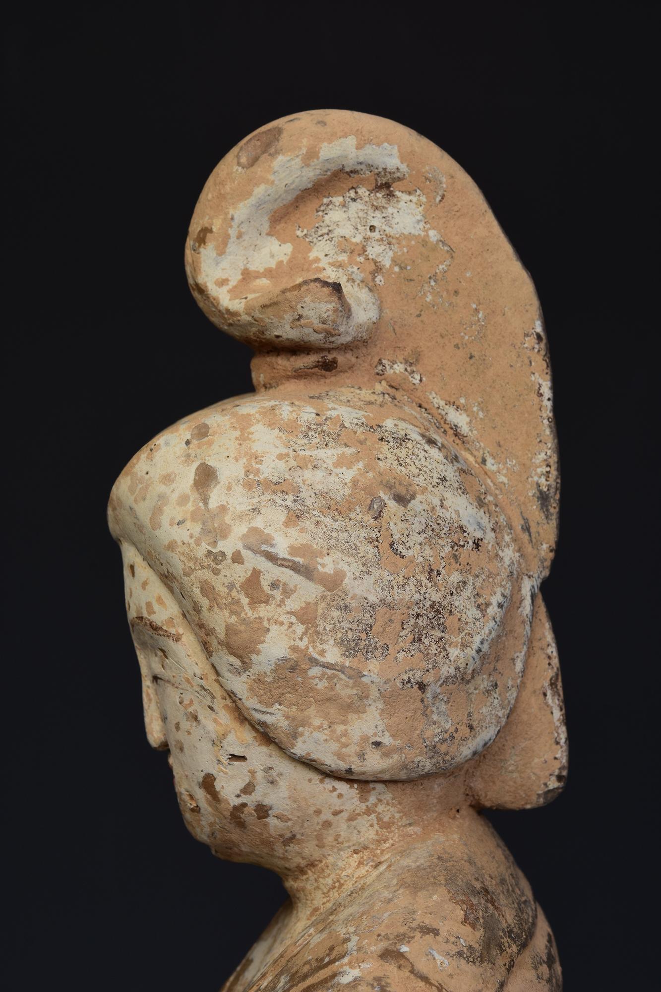 Early Tang Dynasty, Antique Chinese Pottery Noble Fat Lady with Oxford TL Test For Sale 4