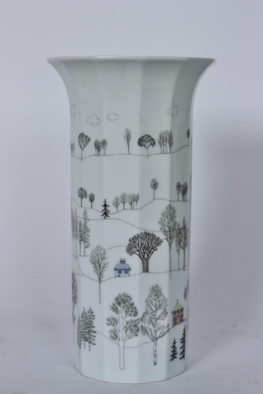 Scandinave moderne Grand vase en porcelaine blanche 